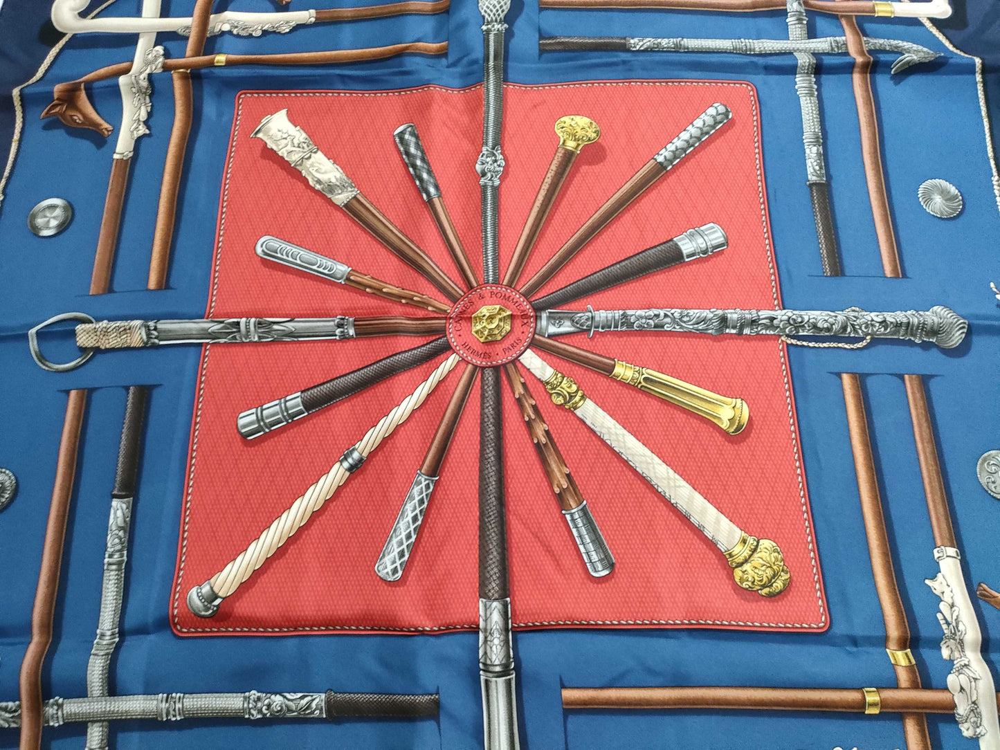 HERMES Carre Walking Stick Scarf