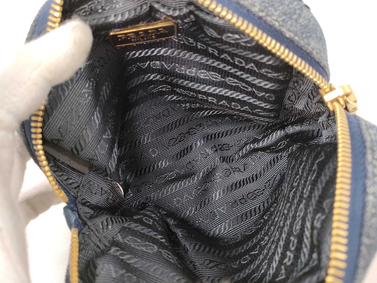 PRADA denim pouch pouch