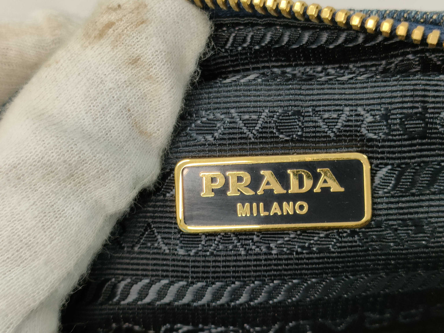 PRADA denim pouch pouch