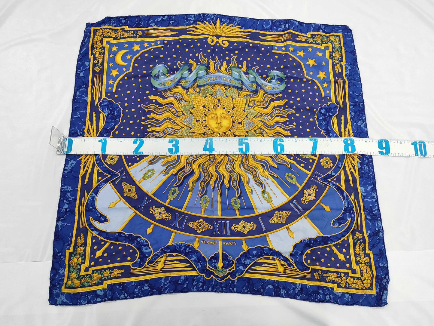 HERMES Carre Blue Scarf