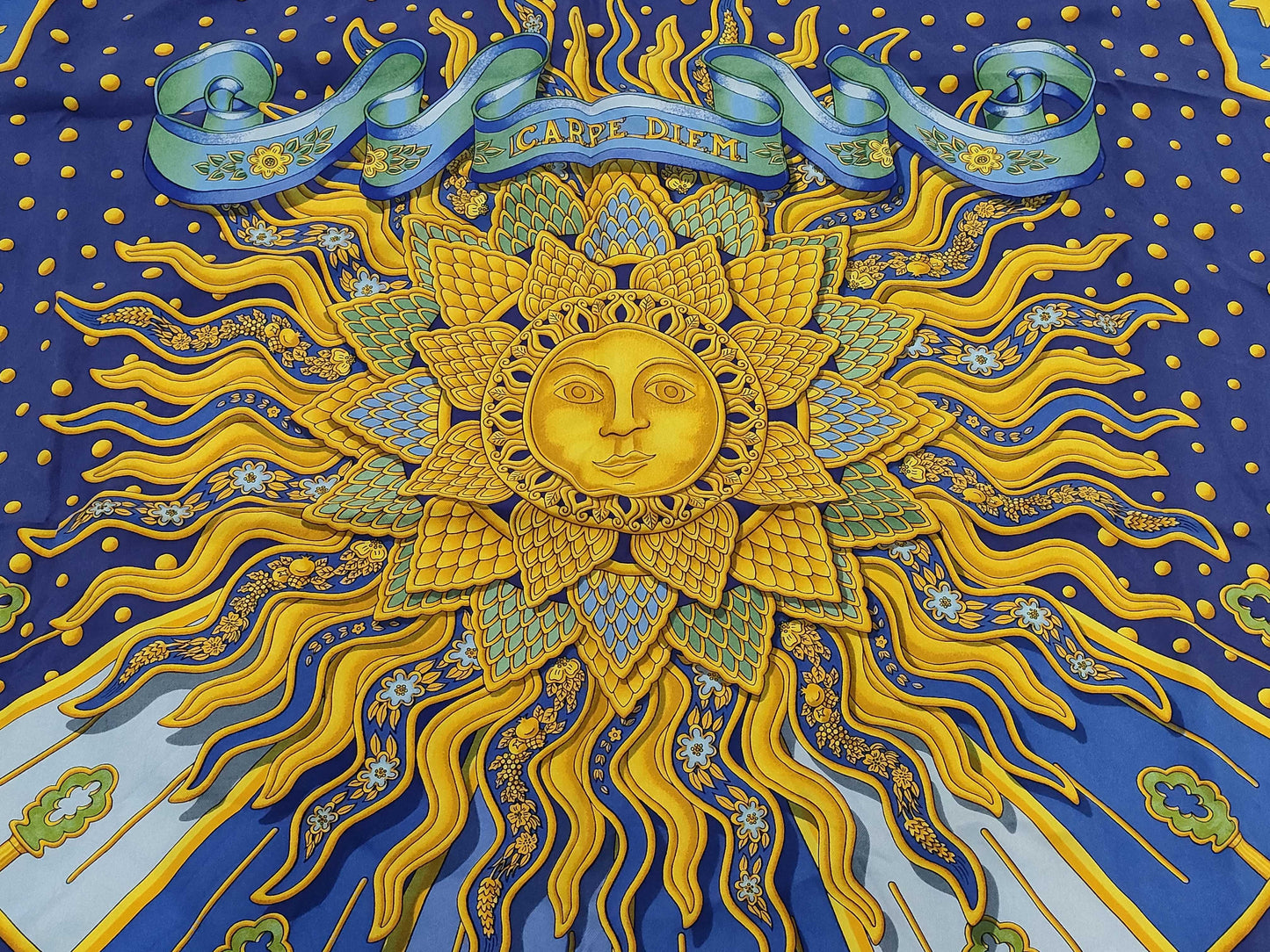 HERMES Carre Blue Scarf