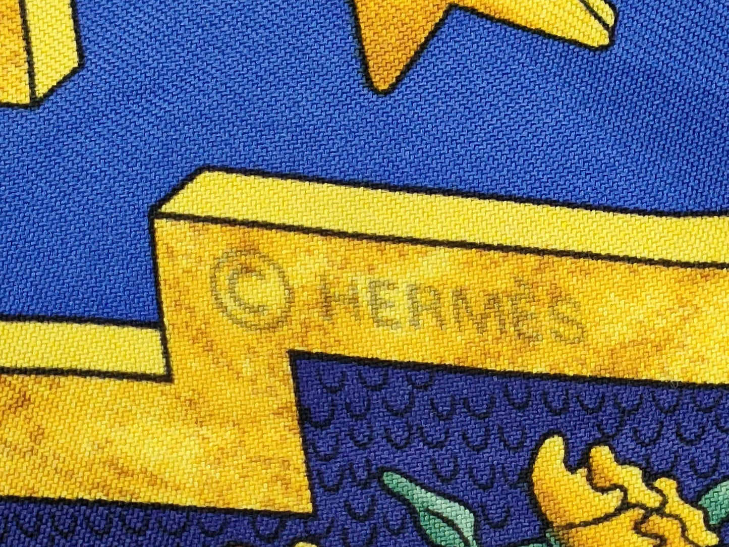 HERMES Carre Blue Scarf