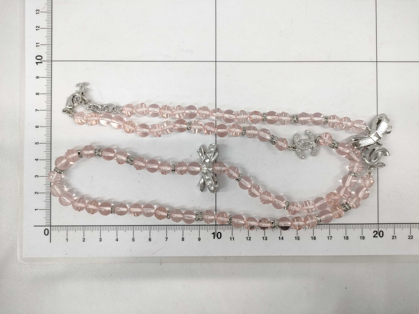 CHANEL B23S Ribbon Bead Necklace Long Necklace