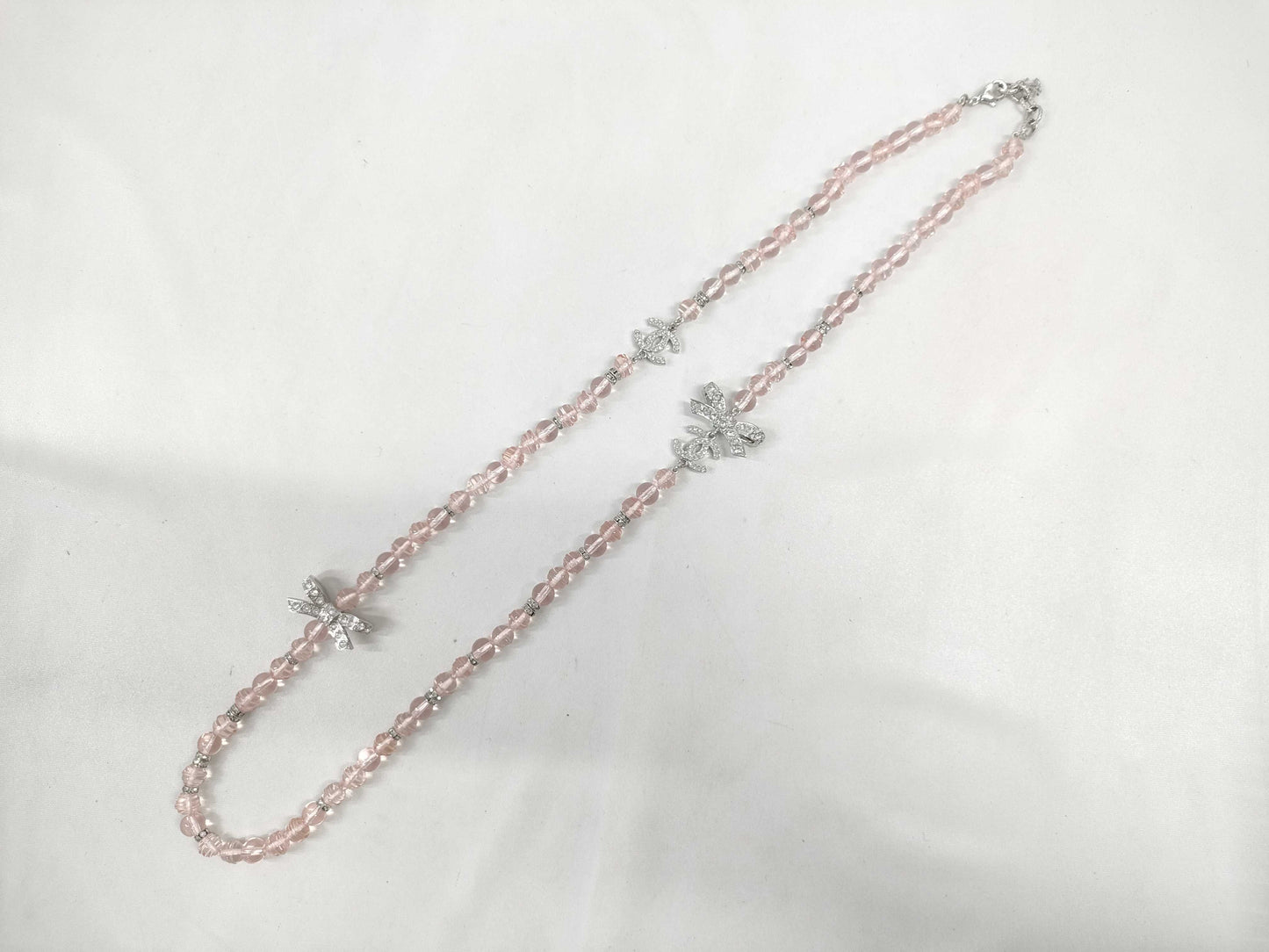 CHANEL B23S Ribbon Bead Necklace Long Necklace