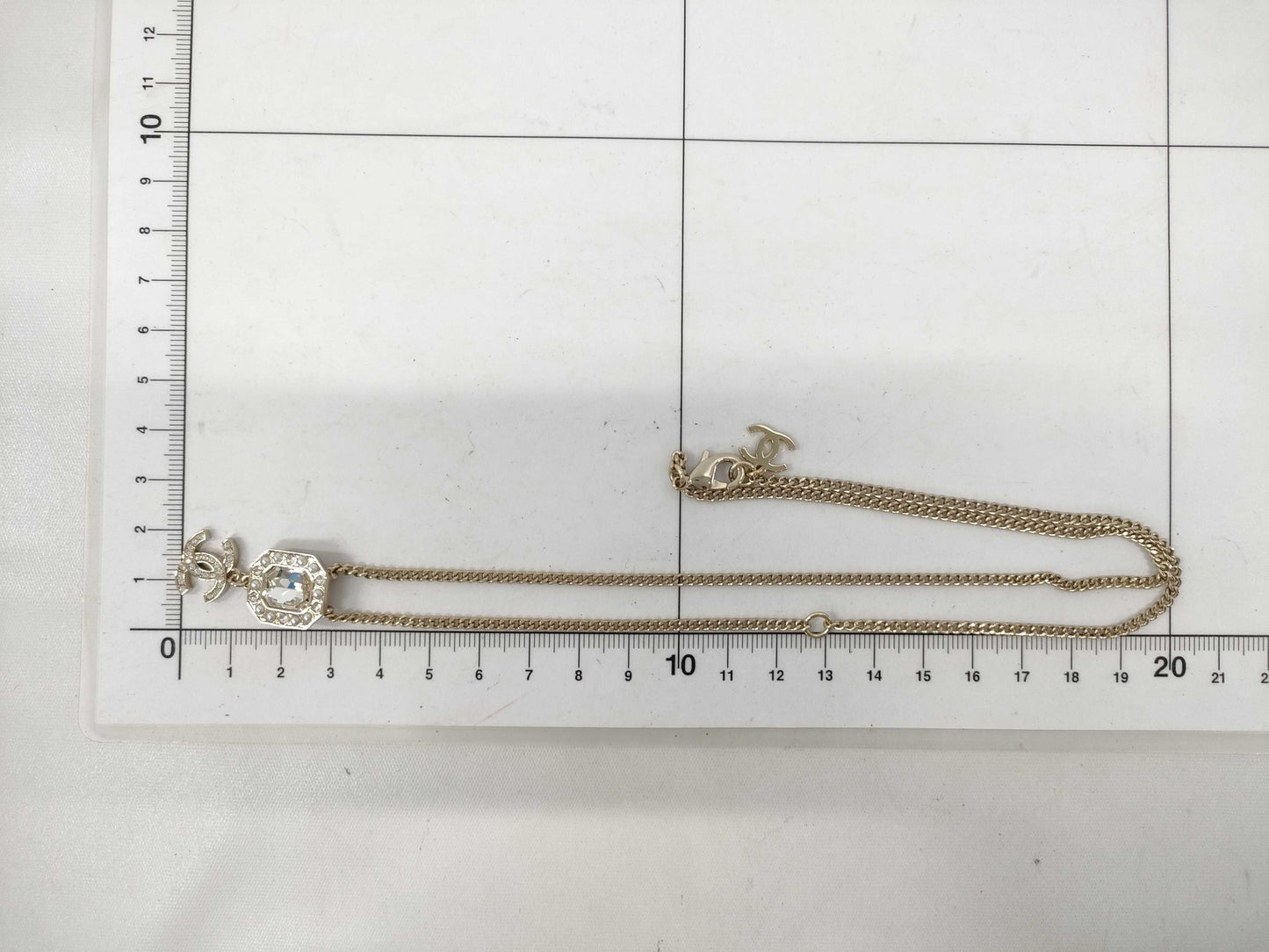 CHANEL L23B Rhinestone x Faux Pearl Necklace Necklace