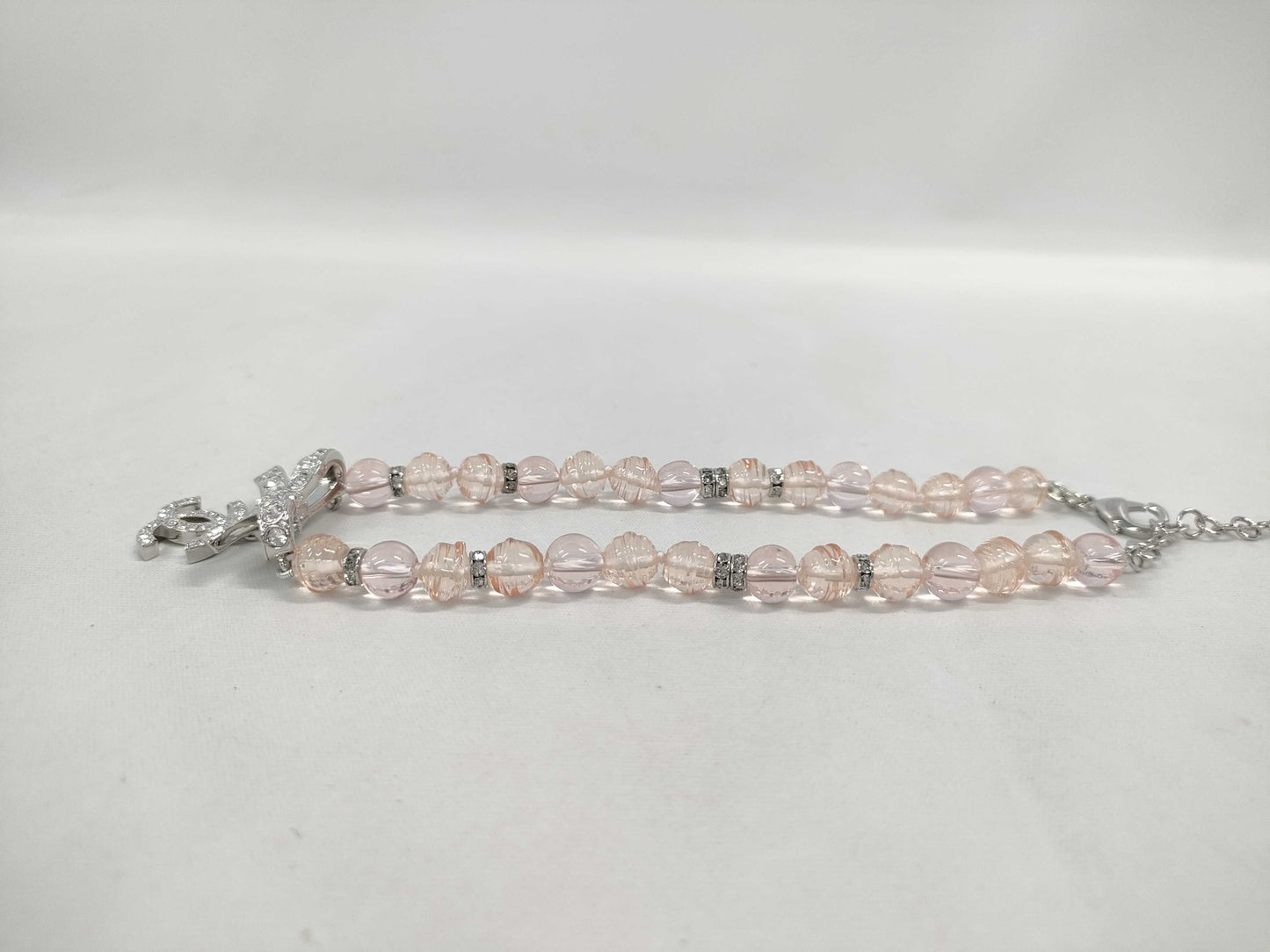 CHANEL B23S Ribbon Bead Necklace Short Necklace