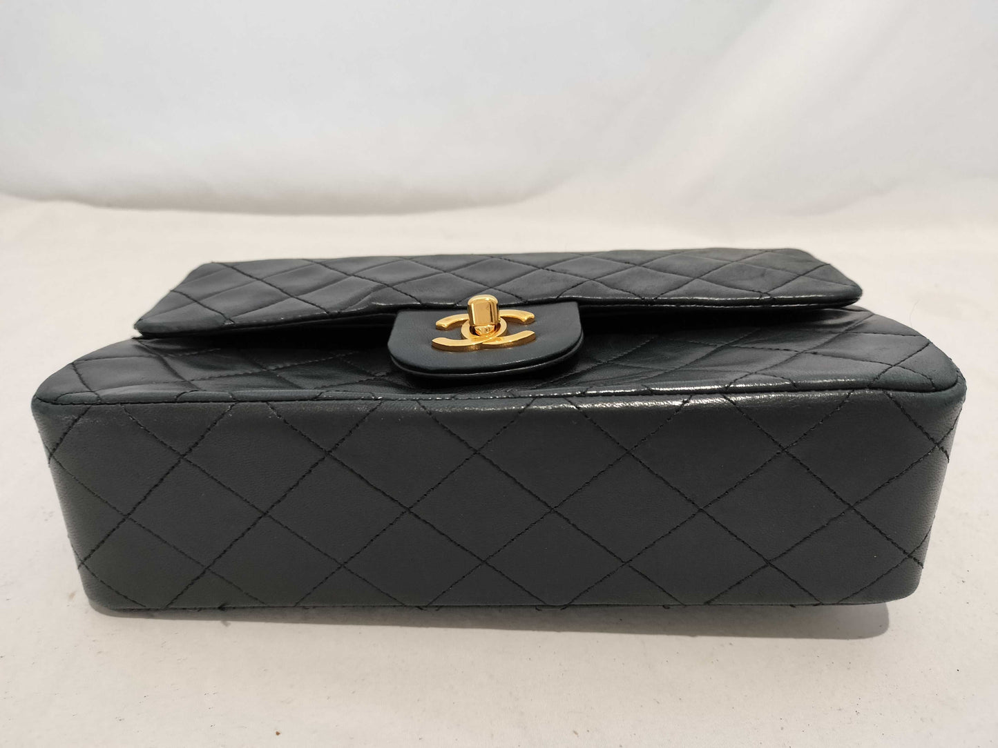 CHANEL Lambskin Double Flap Matelasse Chain Shoulder Bag