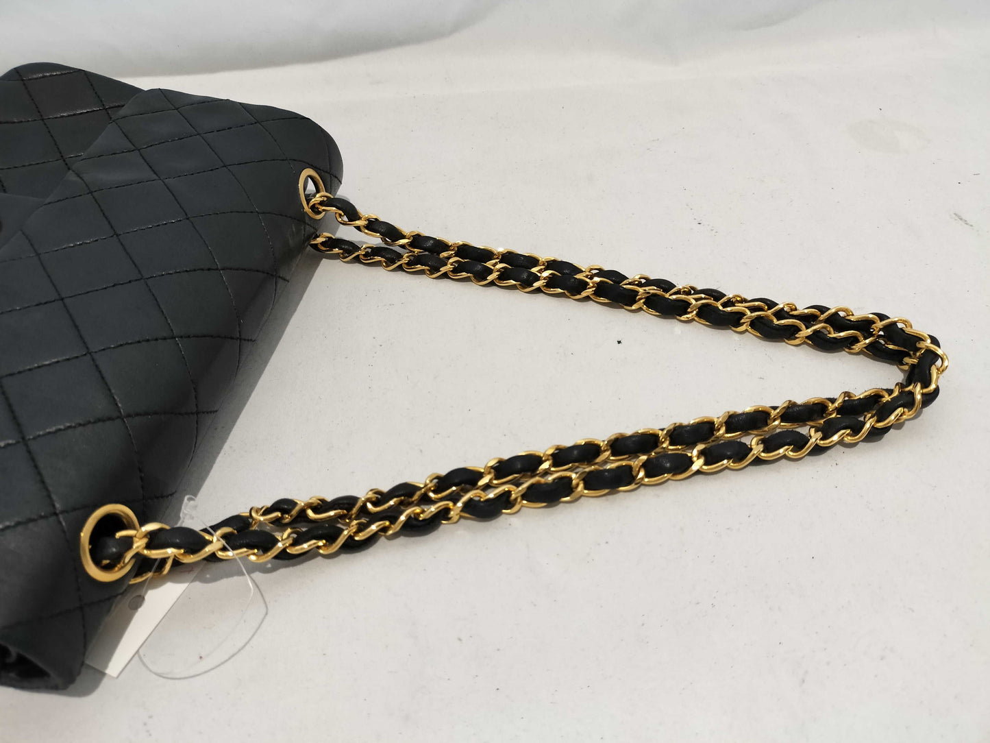 CHANEL Lambskin Double Flap Matelasse Chain Shoulder Bag
