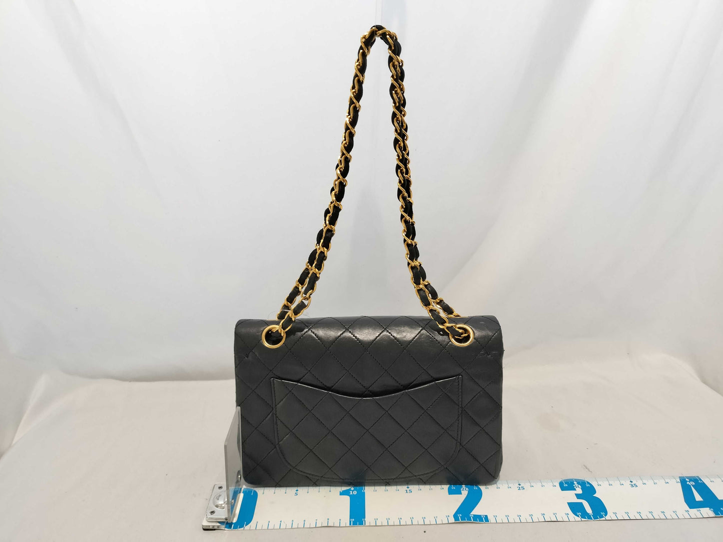 CHANEL Lambskin Double Flap Matelasse Chain Shoulder Bag