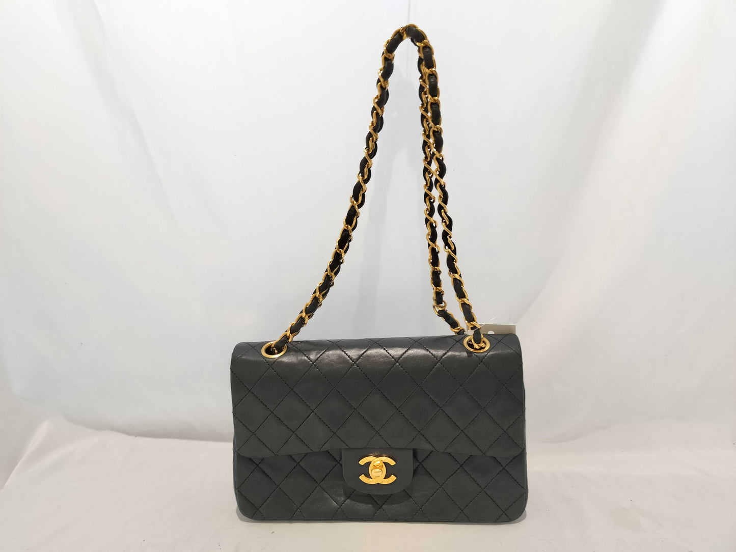 CHANEL Lambskin Double Flap Matelasse Chain Shoulder Bag