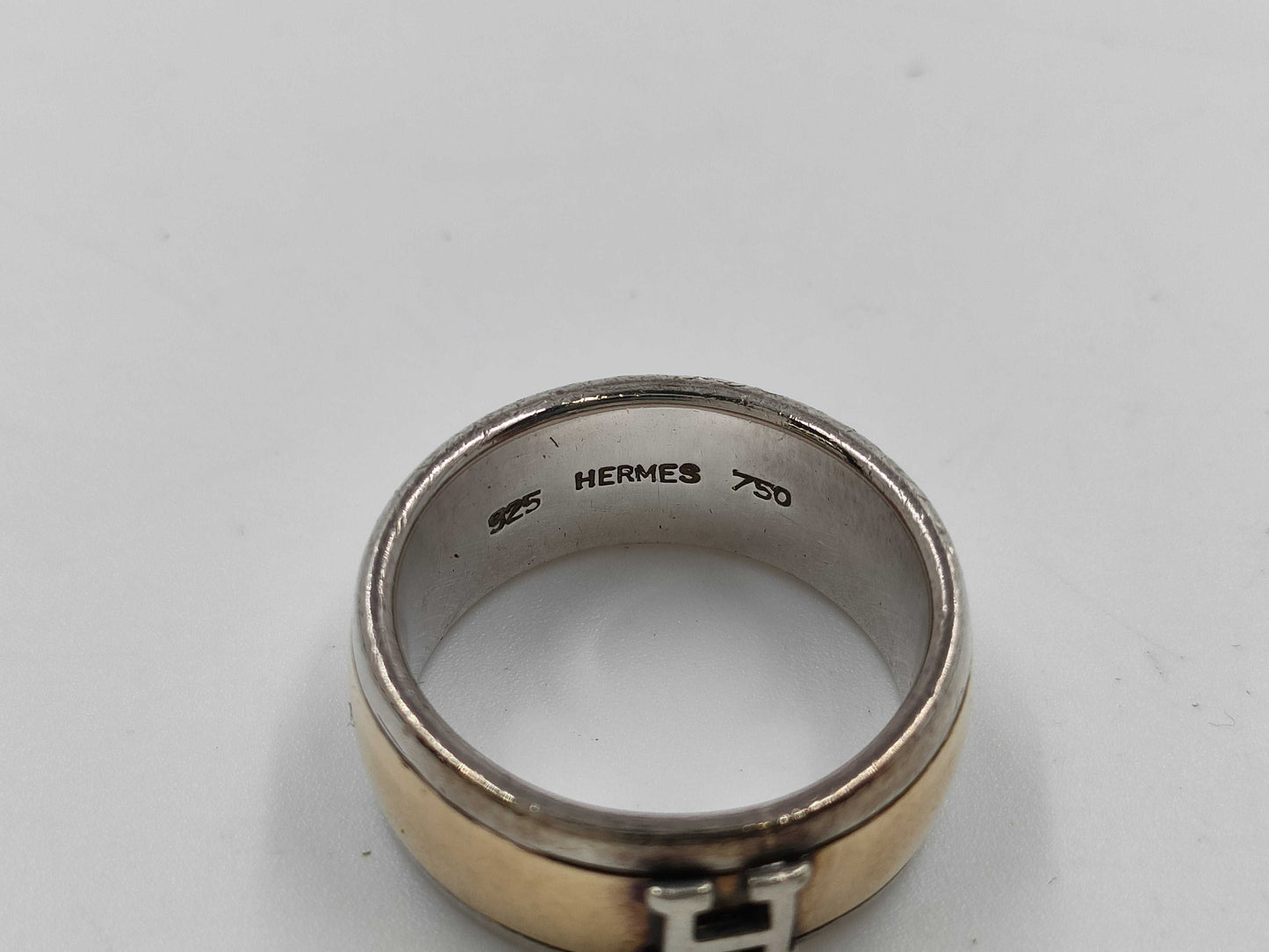 HERMES 750/925 H logo combination ring 9.1g ring
