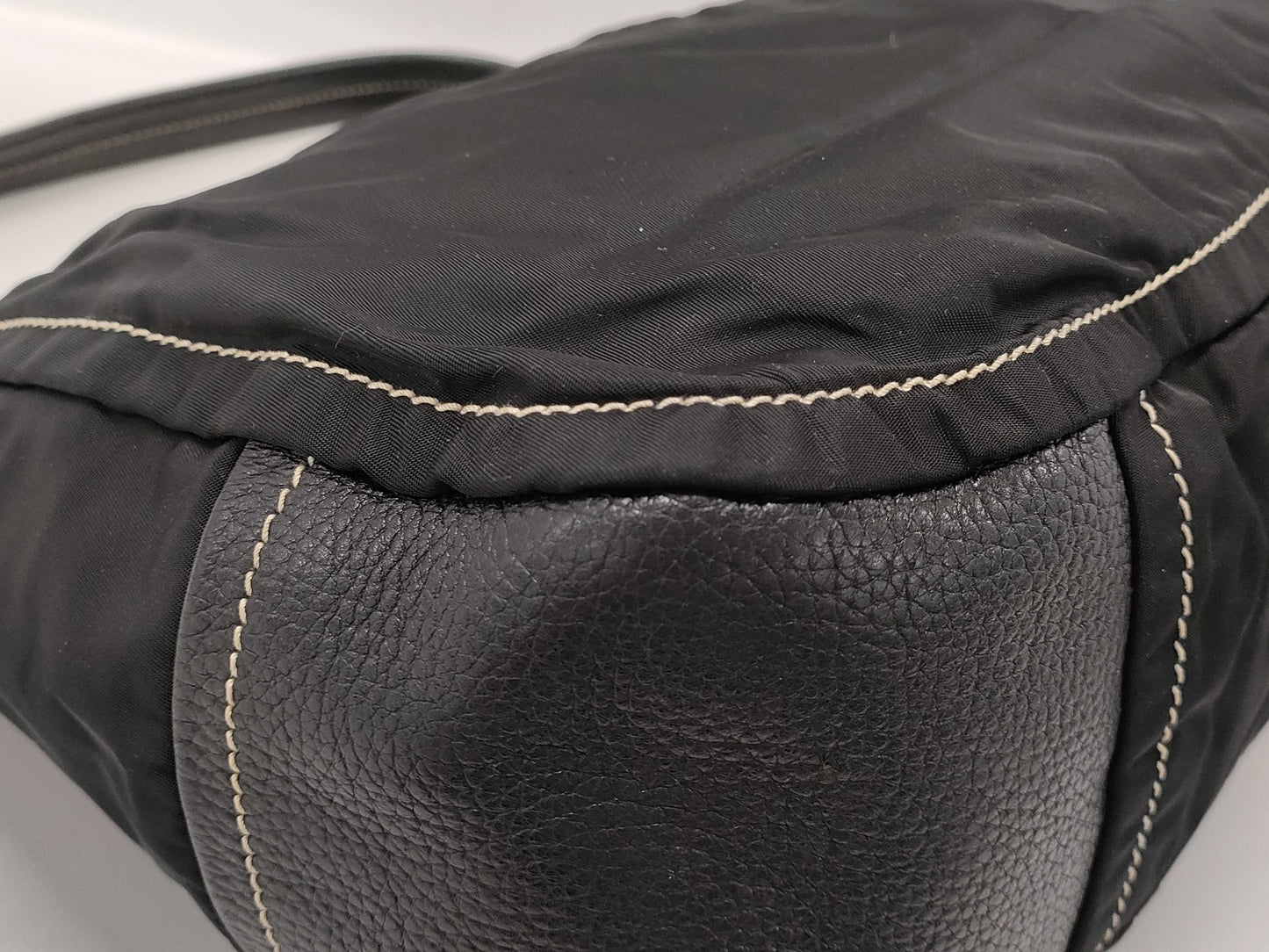 PRADA nylon and leather one-shoulder shoulder bag