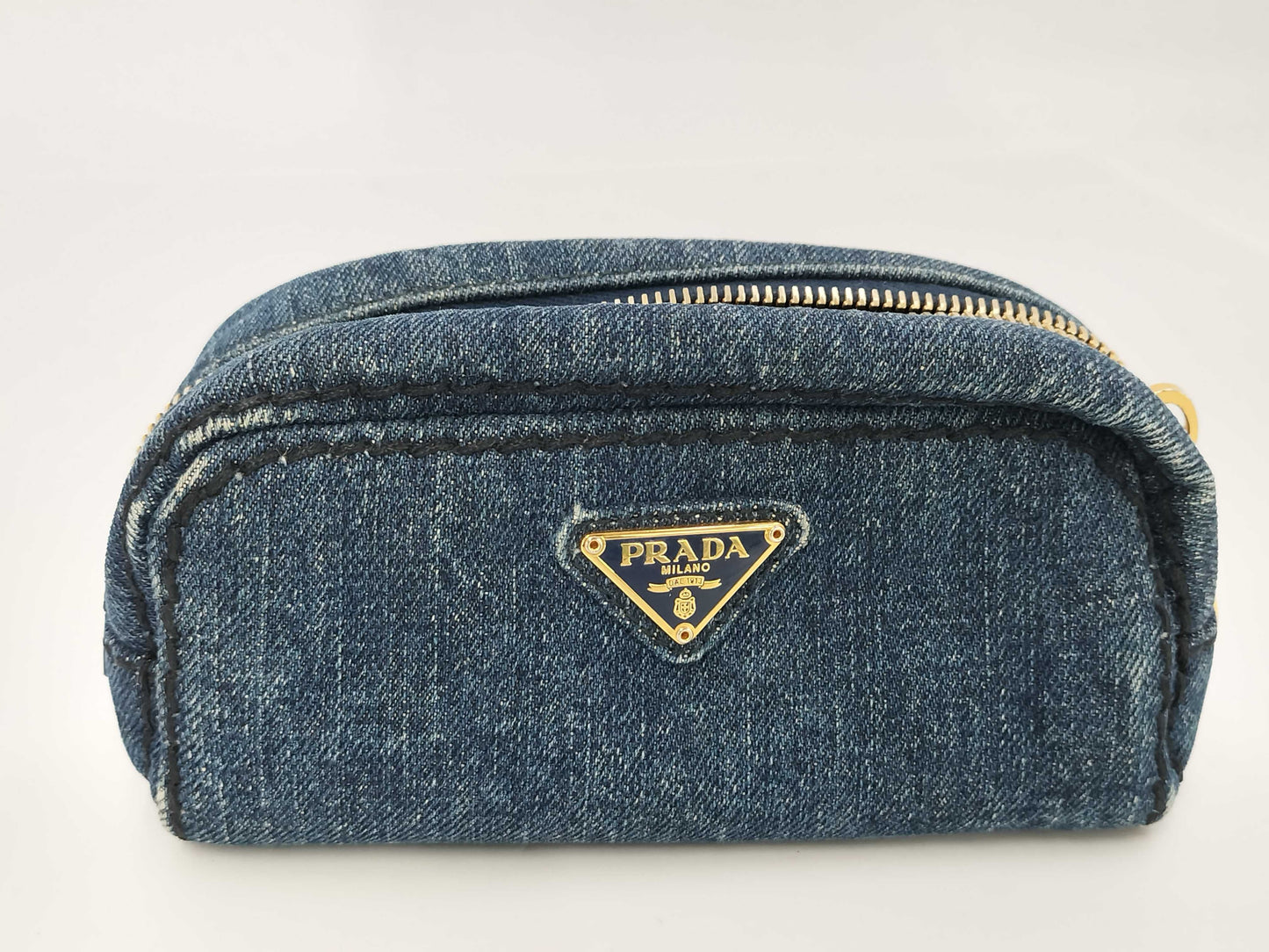 PRADA denim makeup pouch