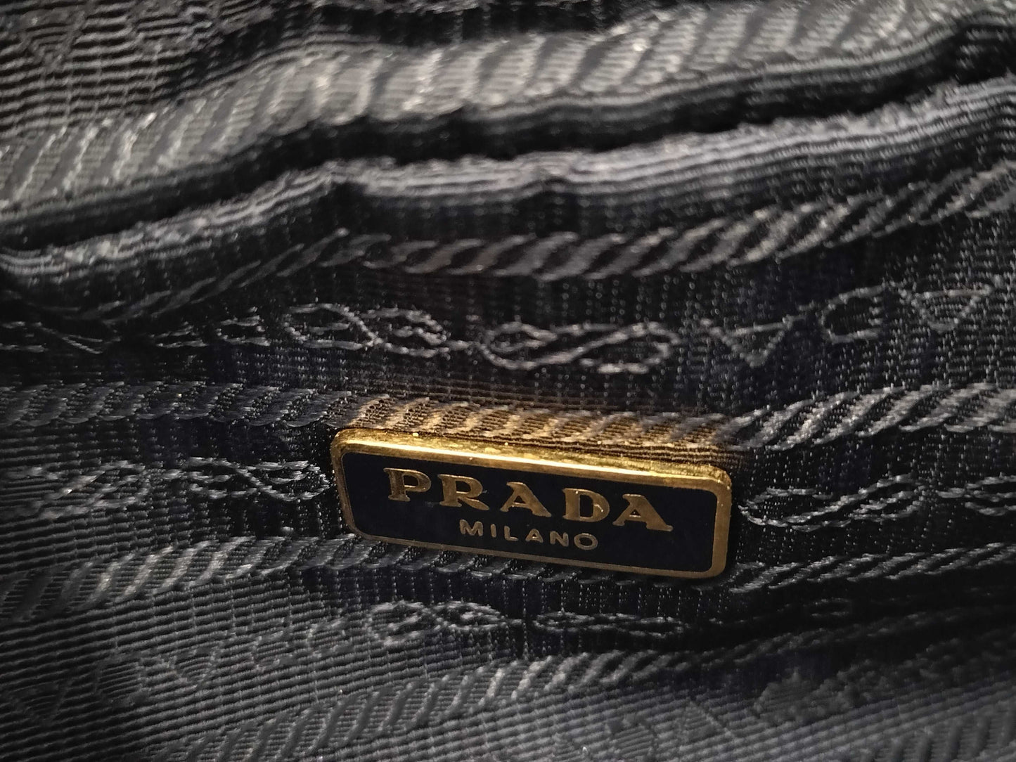 PRADA denim makeup pouch