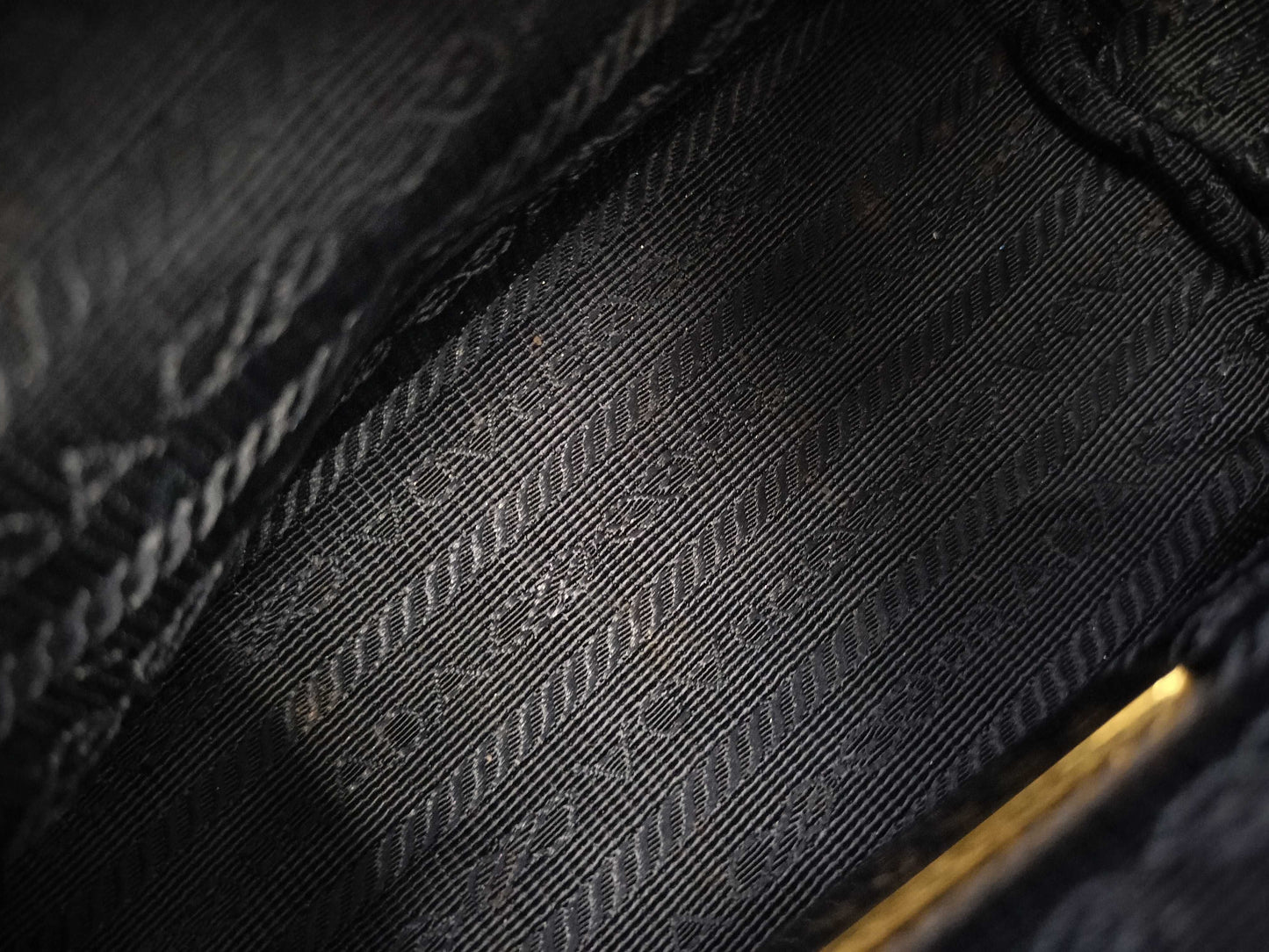 PRADA denim makeup pouch