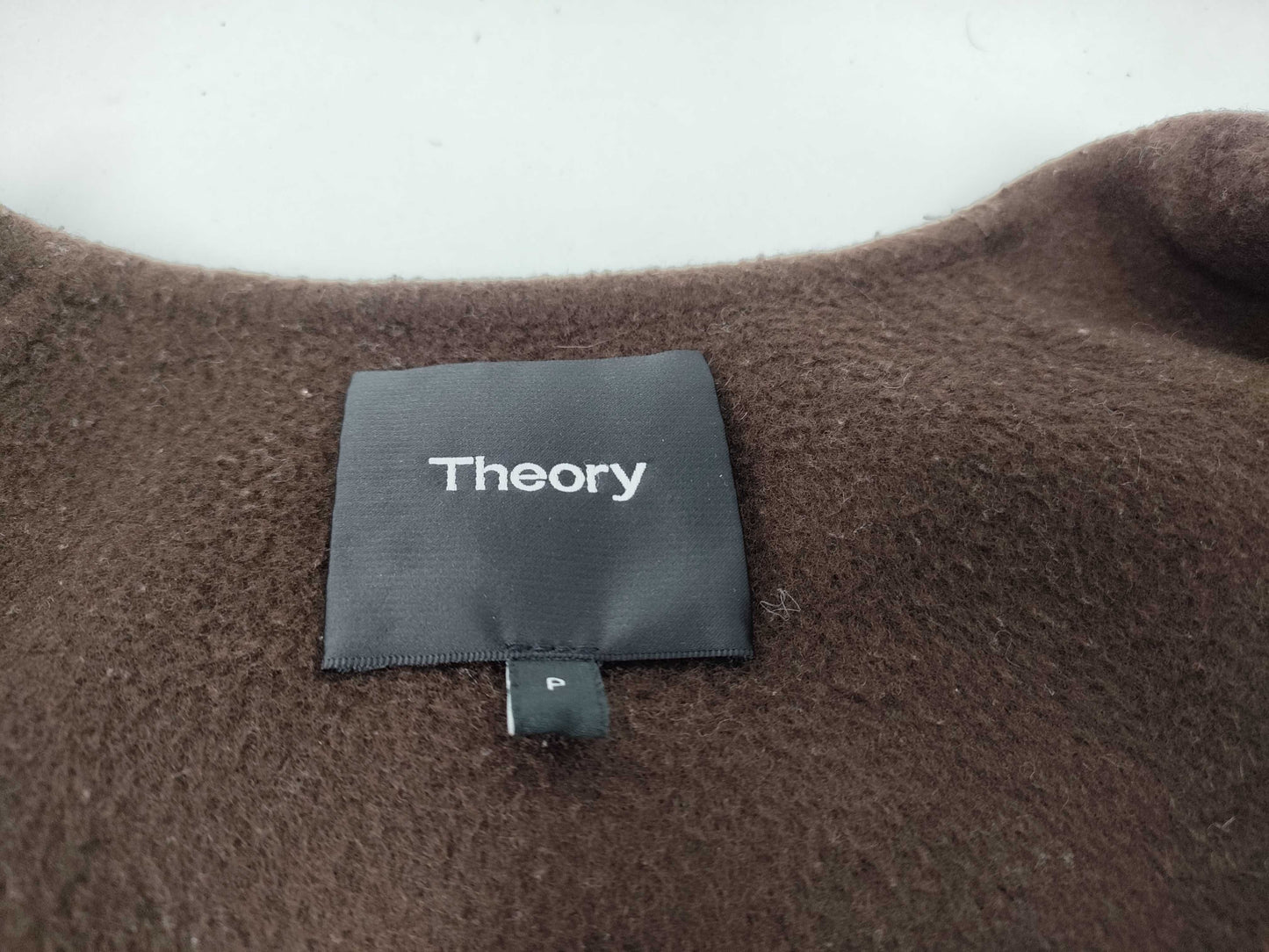 theory cashmere/wool/zip-up/collarless coat