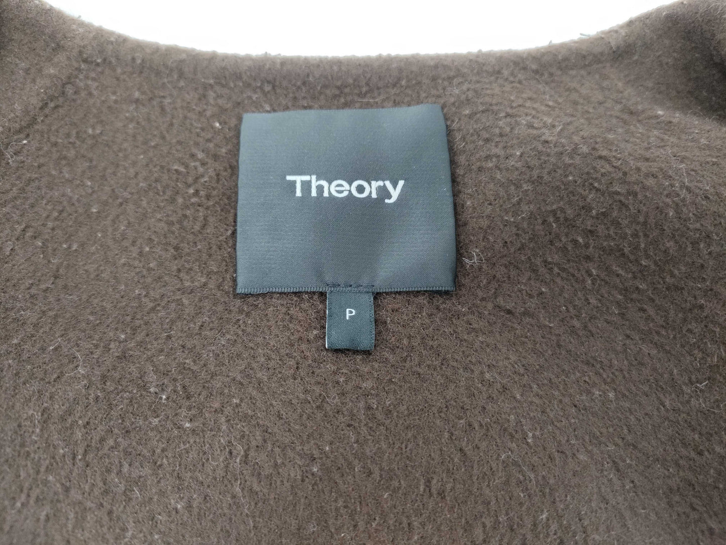 theory cashmere/wool/zip-up/collarless coat