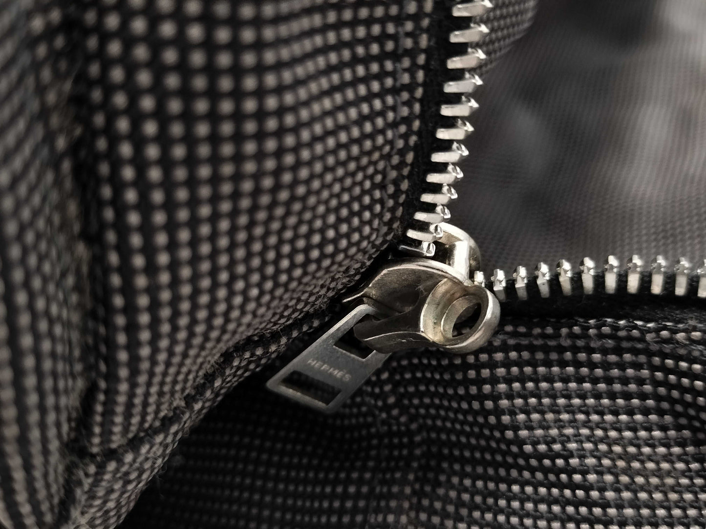 HERMES Air Line MM Tote Bag Gray with Cadena