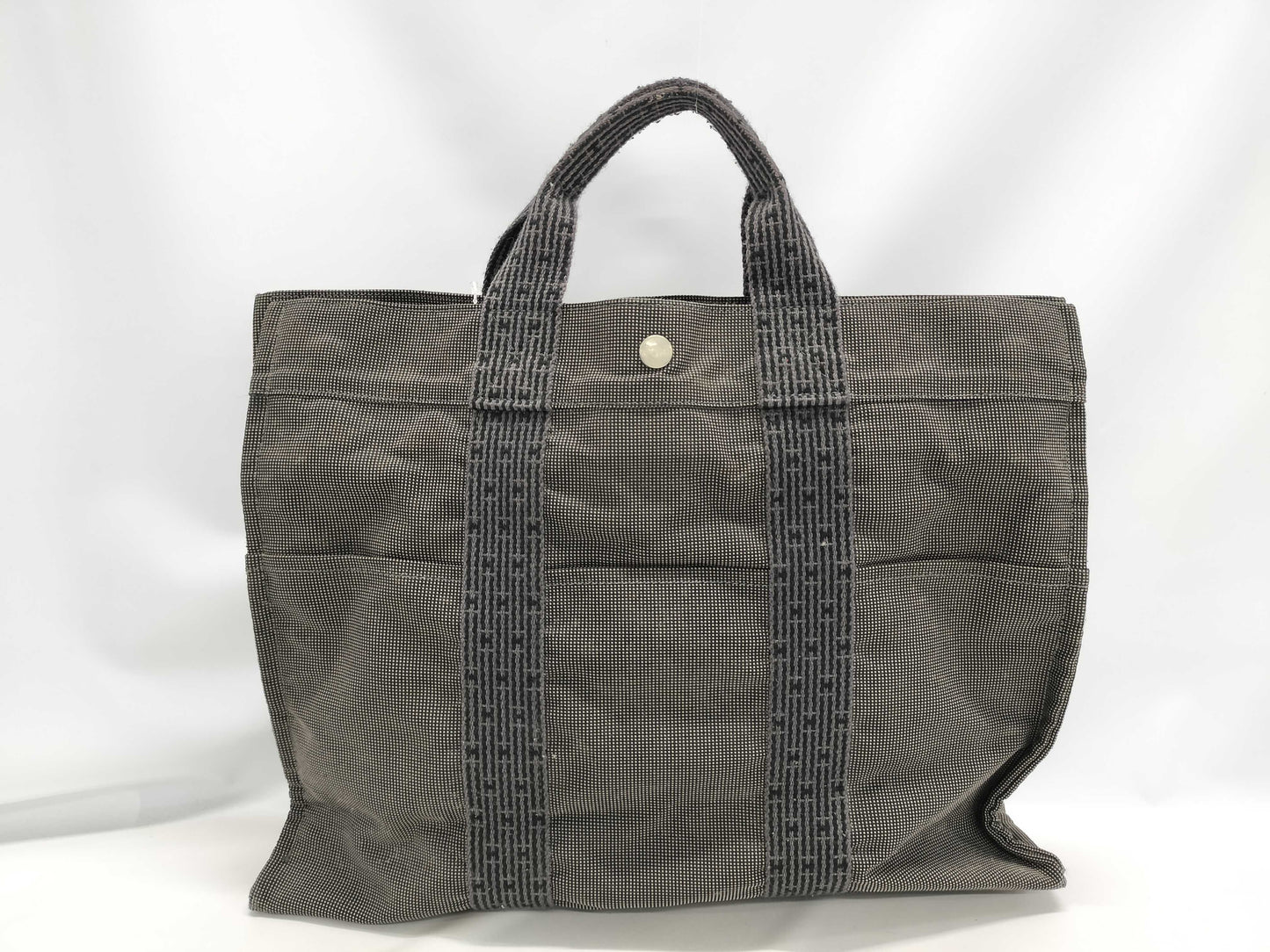 HERMES Air Line MM Tote Bag Gray with Cadena