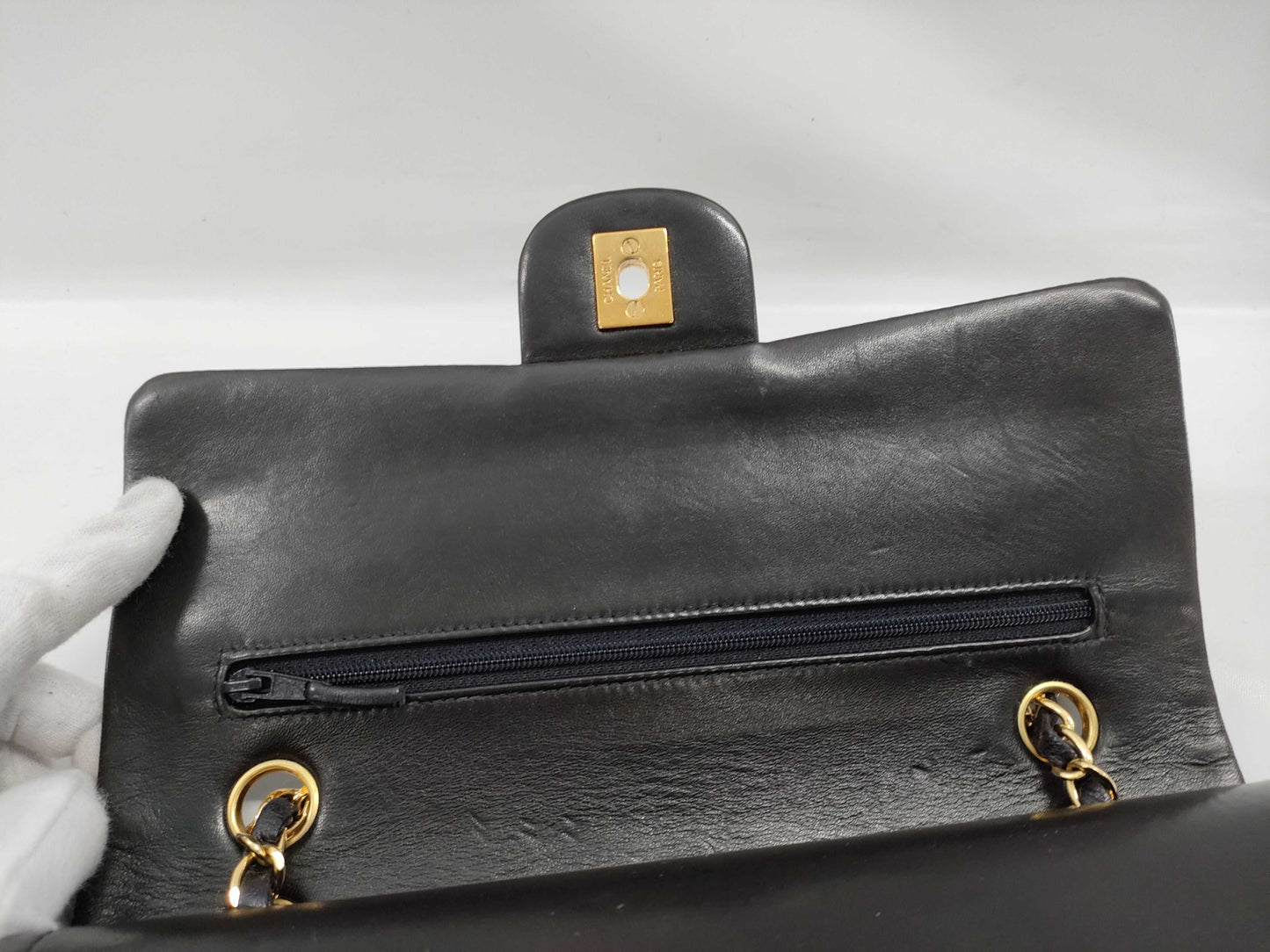 CHANEL Lambskin Matelasse Chain Shoulder Bag with Double Flap, Size 25, No. 4