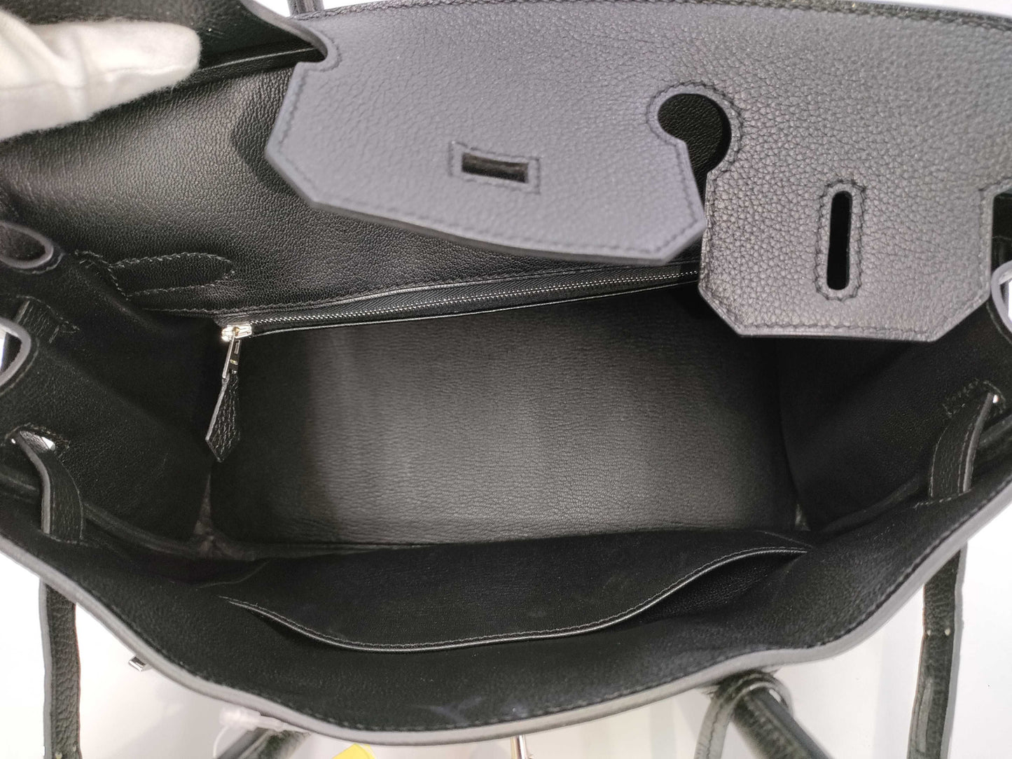 HERMES Birkin 30 Black with Silver Hardware? Q Stamped Handbag