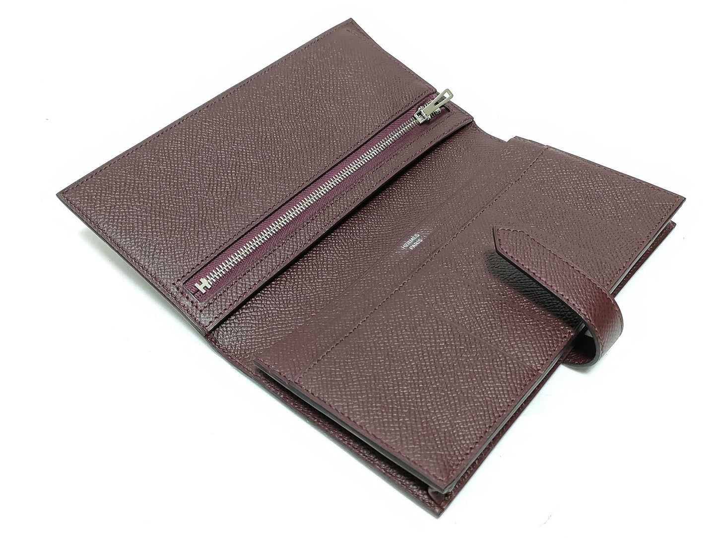 HERMES Engraved A Bearn Souffle Raisin A Wallet