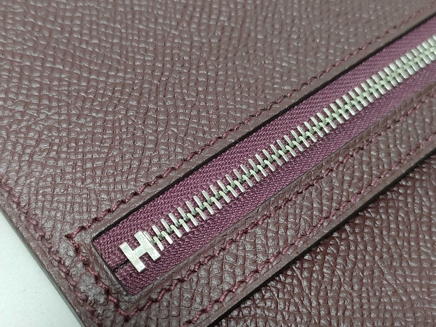 HERMES Engraved A Bearn Souffle Raisin A Wallet