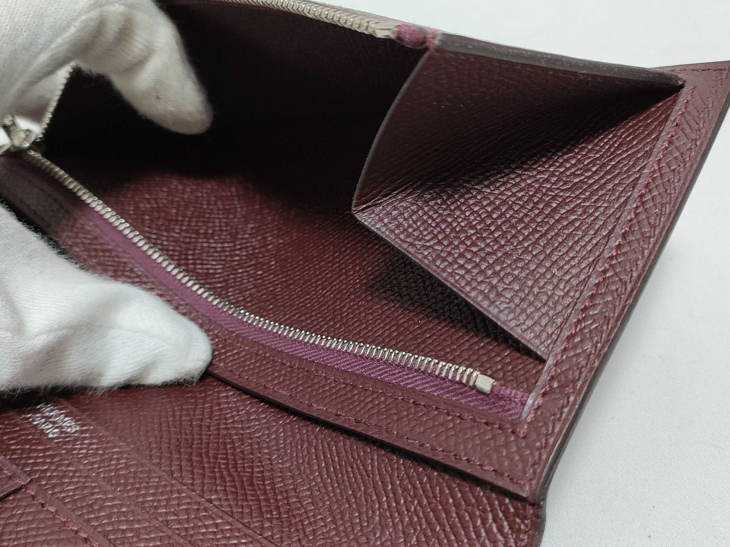 HERMES Engraved A Bearn Souffle Raisin A Wallet