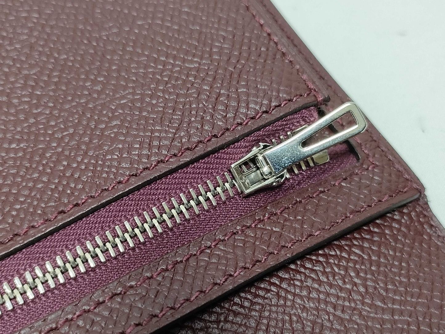 HERMES Engraved A Bearn Souffle Raisin A Wallet