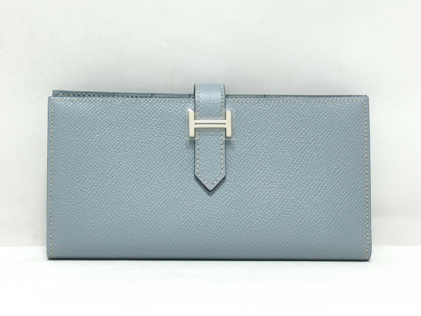 HERMES □Q Bearn Souffle Blue Glacier? Q Wallet