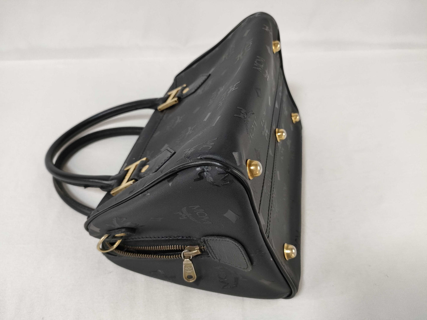 MCM Nylon x Leather Mini Boston Bag