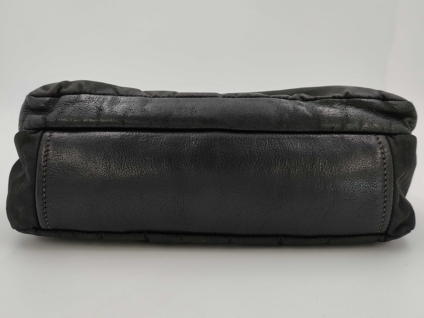 PRADA nylon and leather shoulder bag