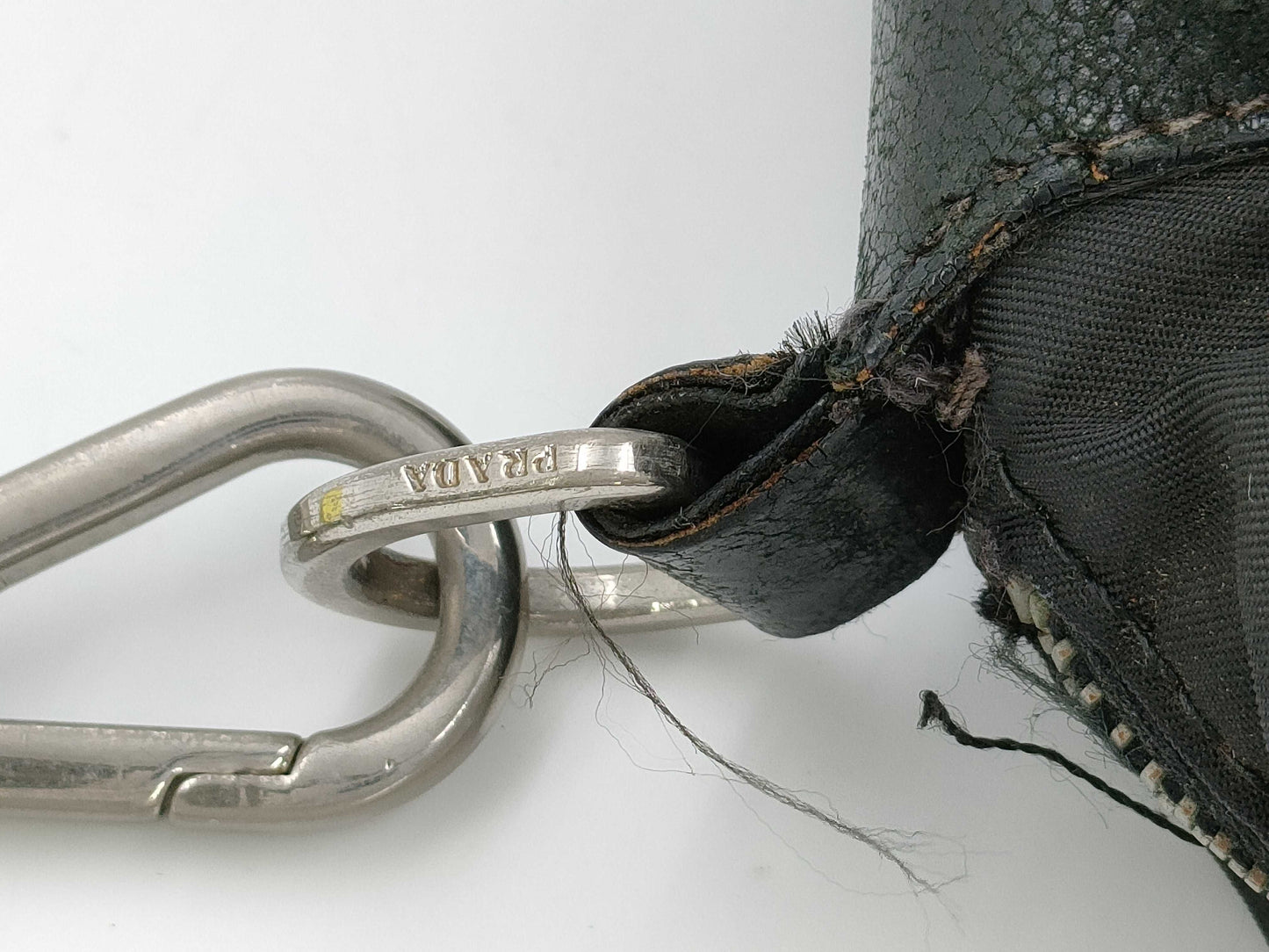 PRADA nylon and leather shoulder bag