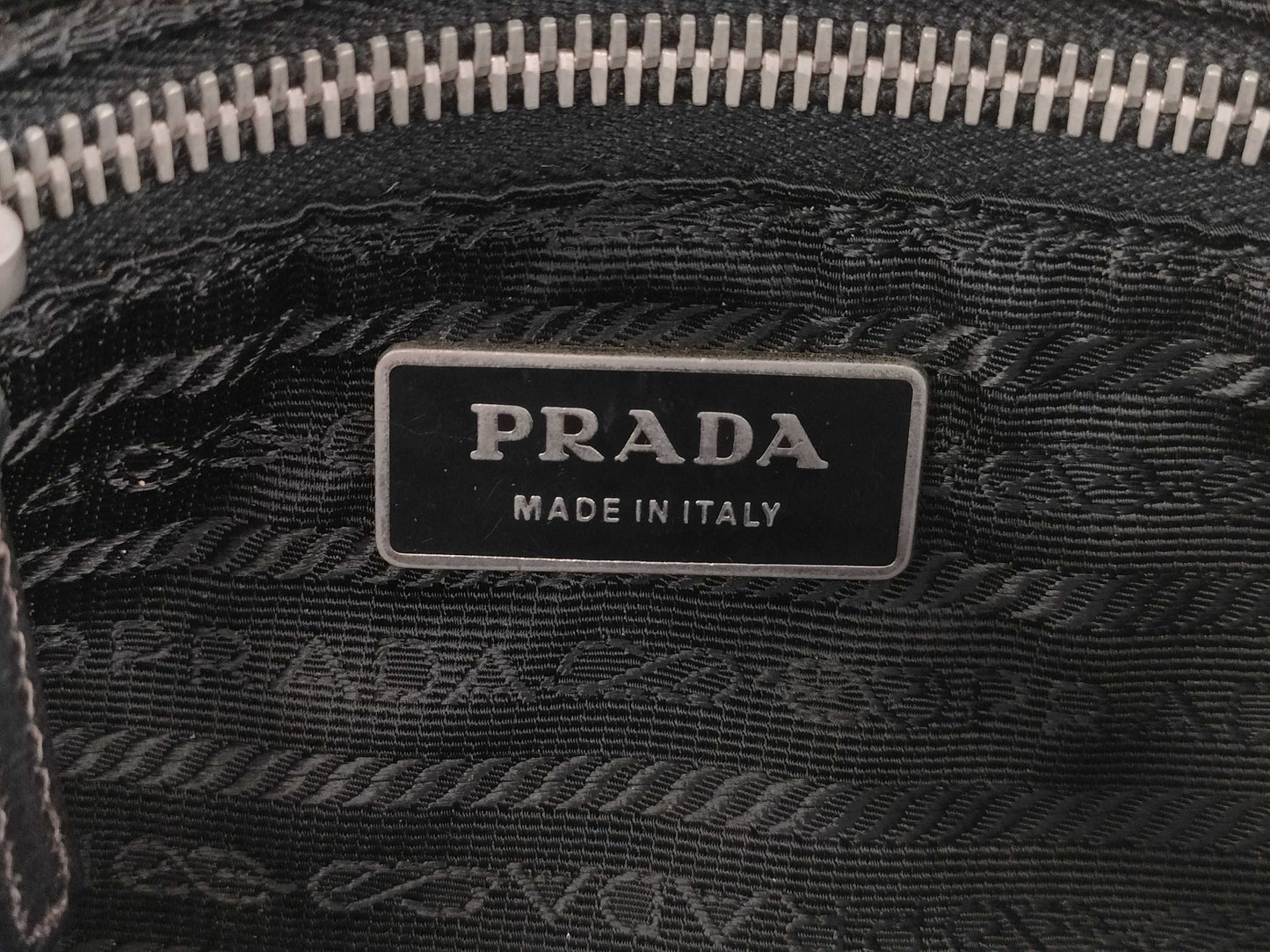 PRADA nylon and leather shoulder bag