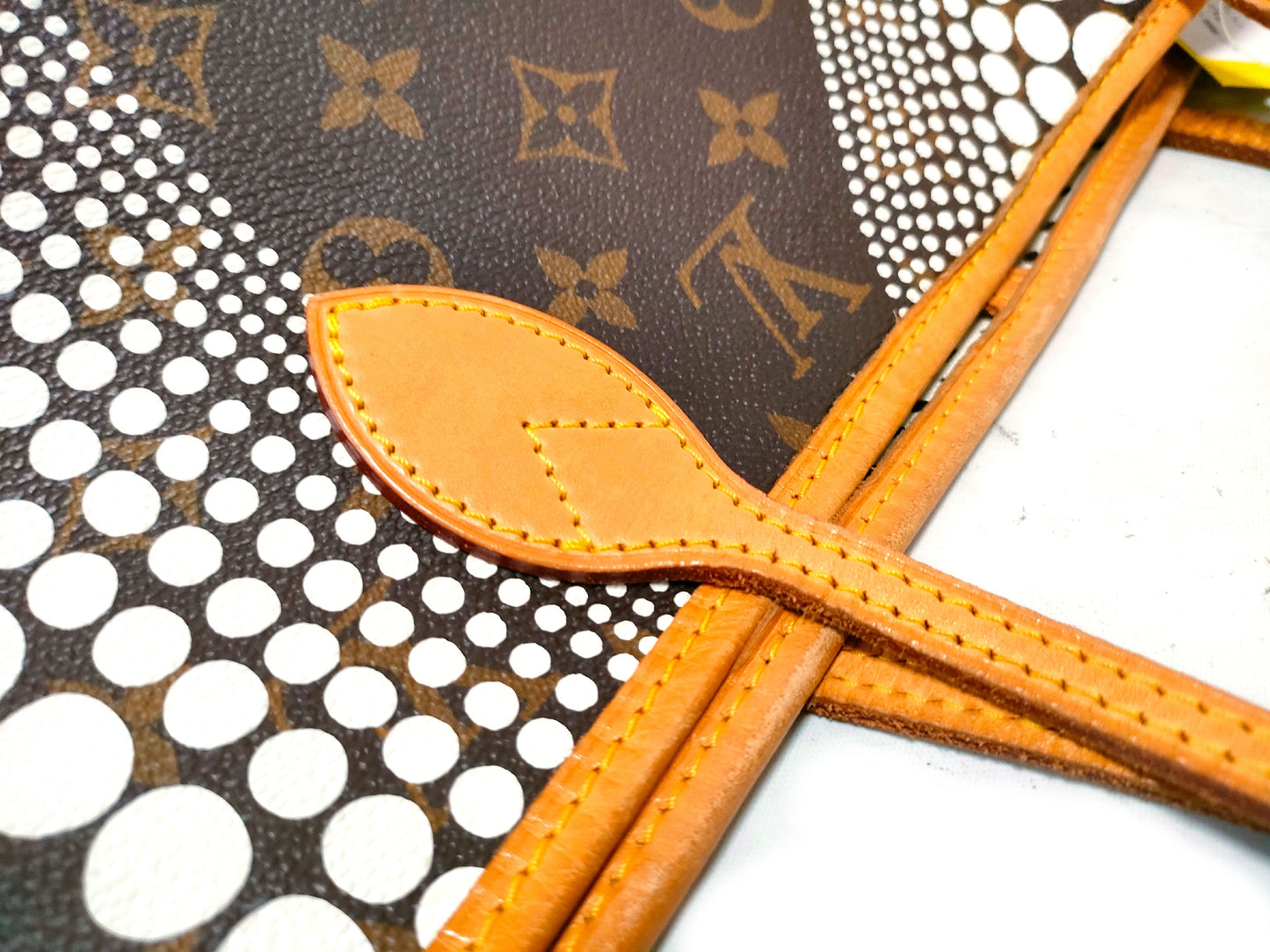 LOUIS VUITTON M40684 Monogram Neverfull Yayoi Kusama Pumpkin Dot Tote Bag