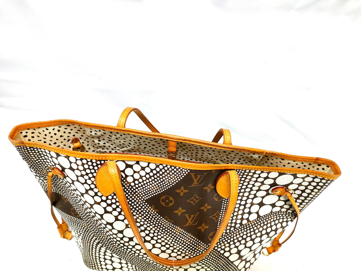 LOUIS VUITTON M40684 Monogram Neverfull Yayoi Kusama Pumpkin Dot Tote Bag