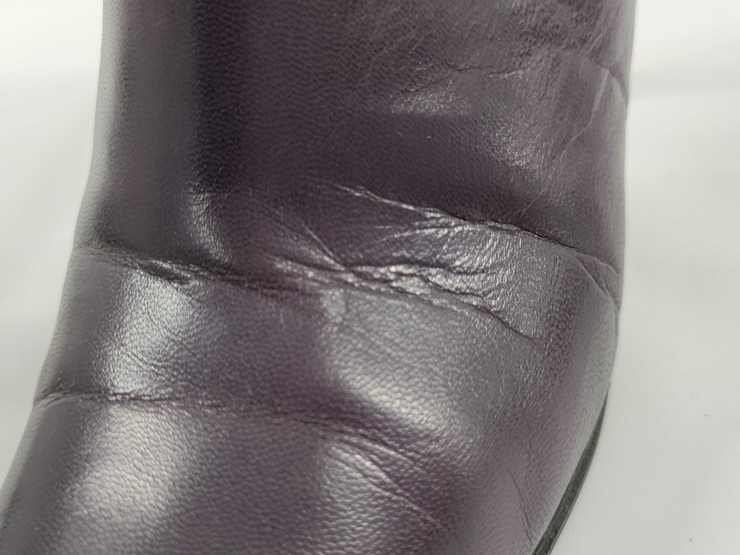 GUCCI Leather Heel Belt Motif Purple Other Shoes
