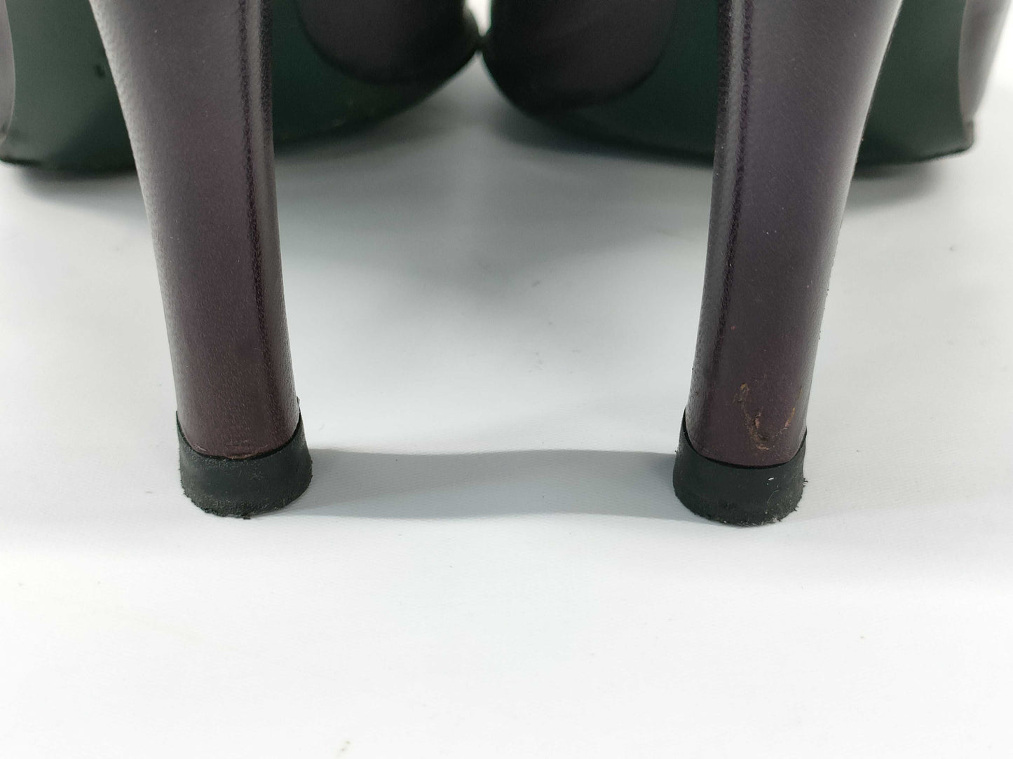 GUCCI Leather Heel Belt Motif Purple Other Shoes