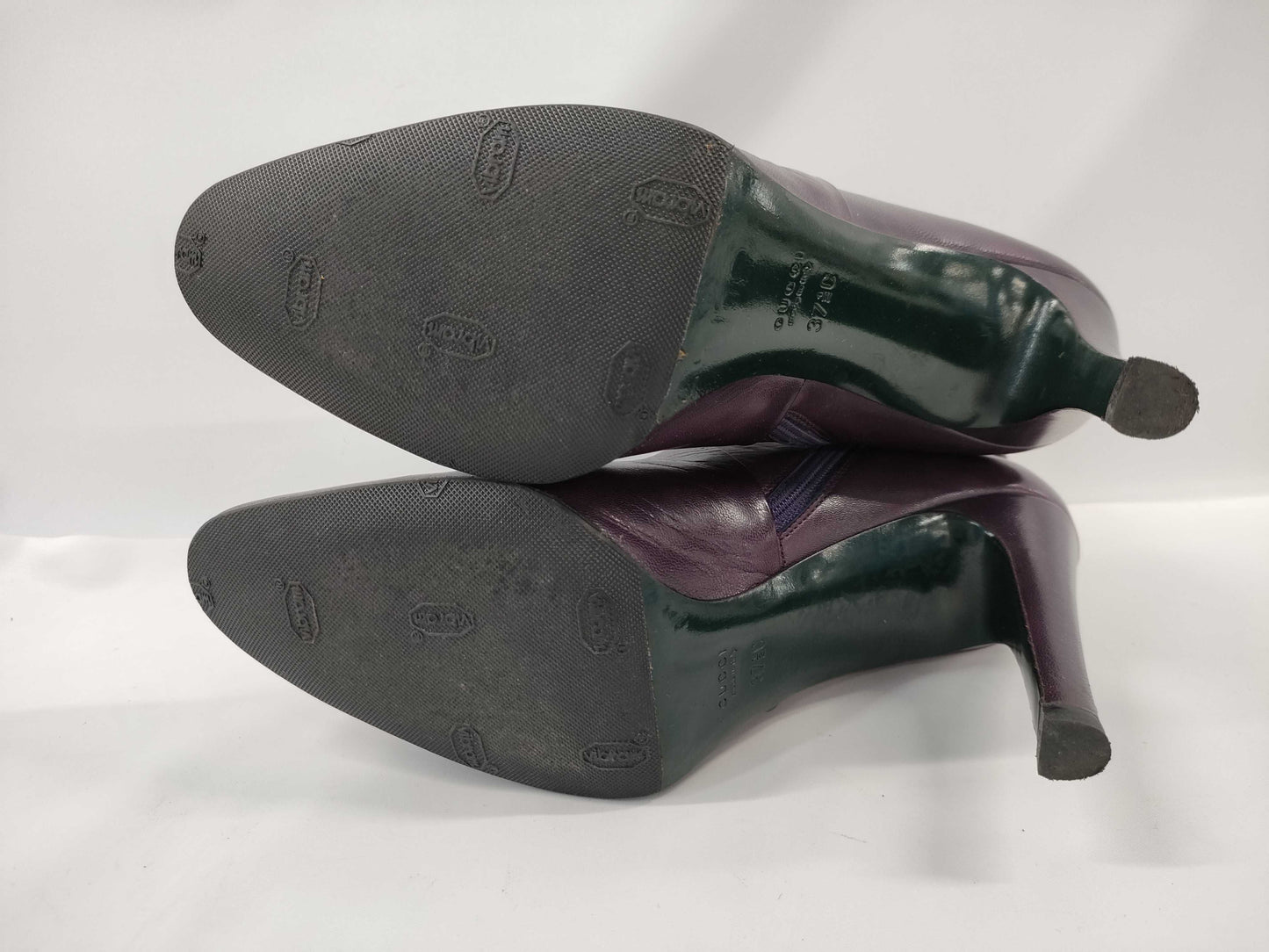 GUCCI Leather Heel Belt Motif Purple Other Shoes