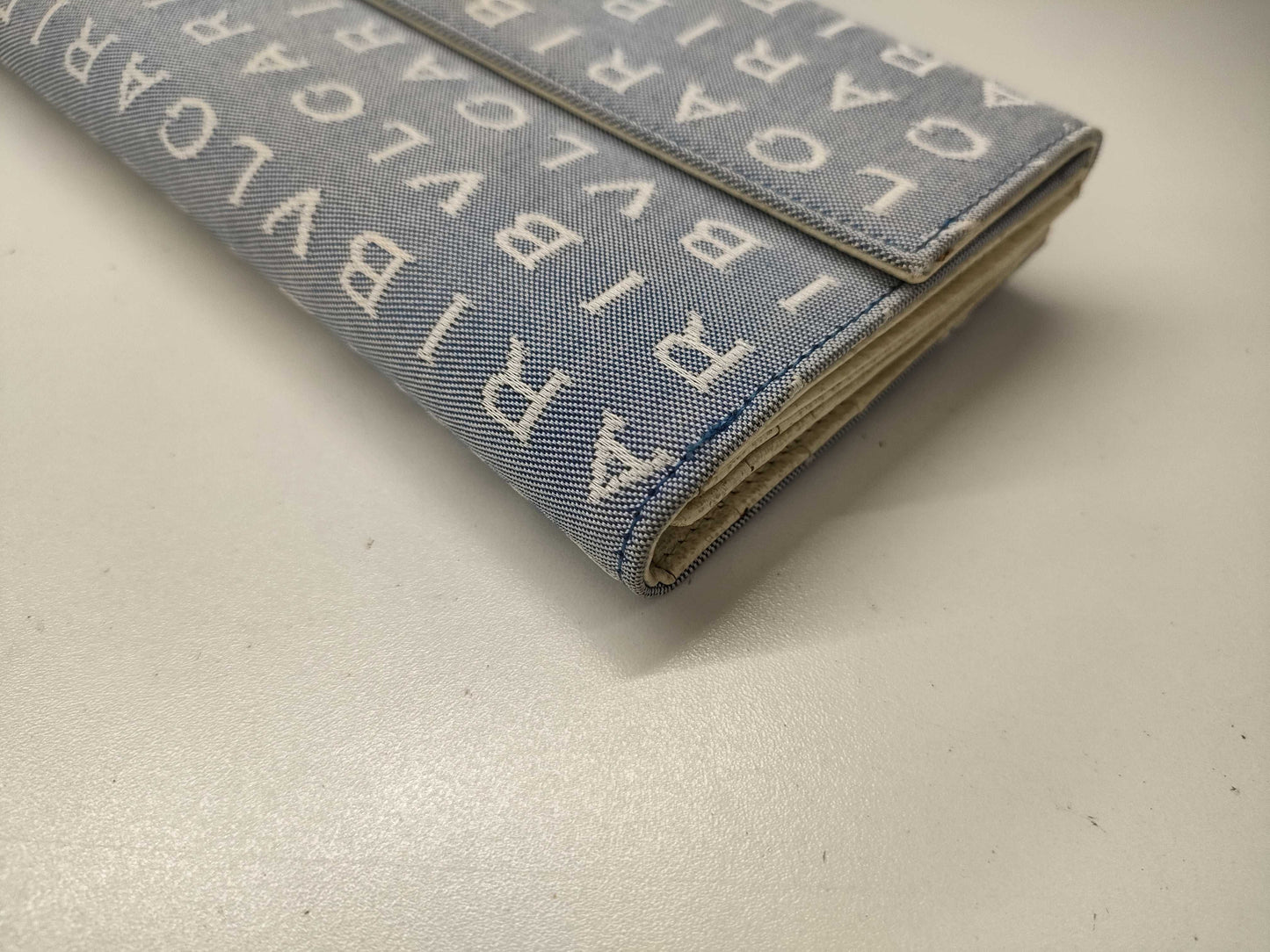 BVLGARI Long Wallet Logo Canvas x Leather Wallet