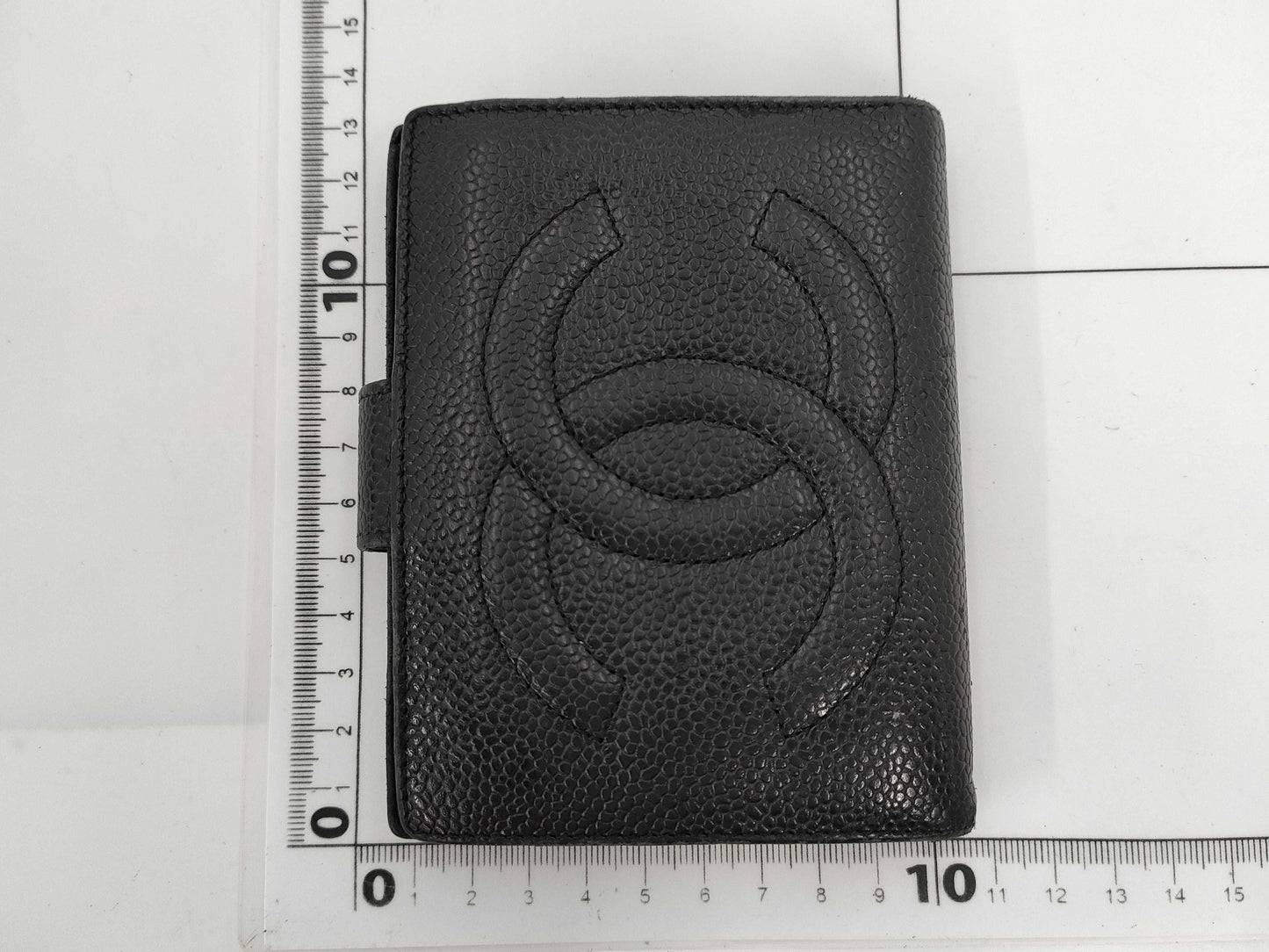 CHANEL Caviar Skin Coco Mark Wallet