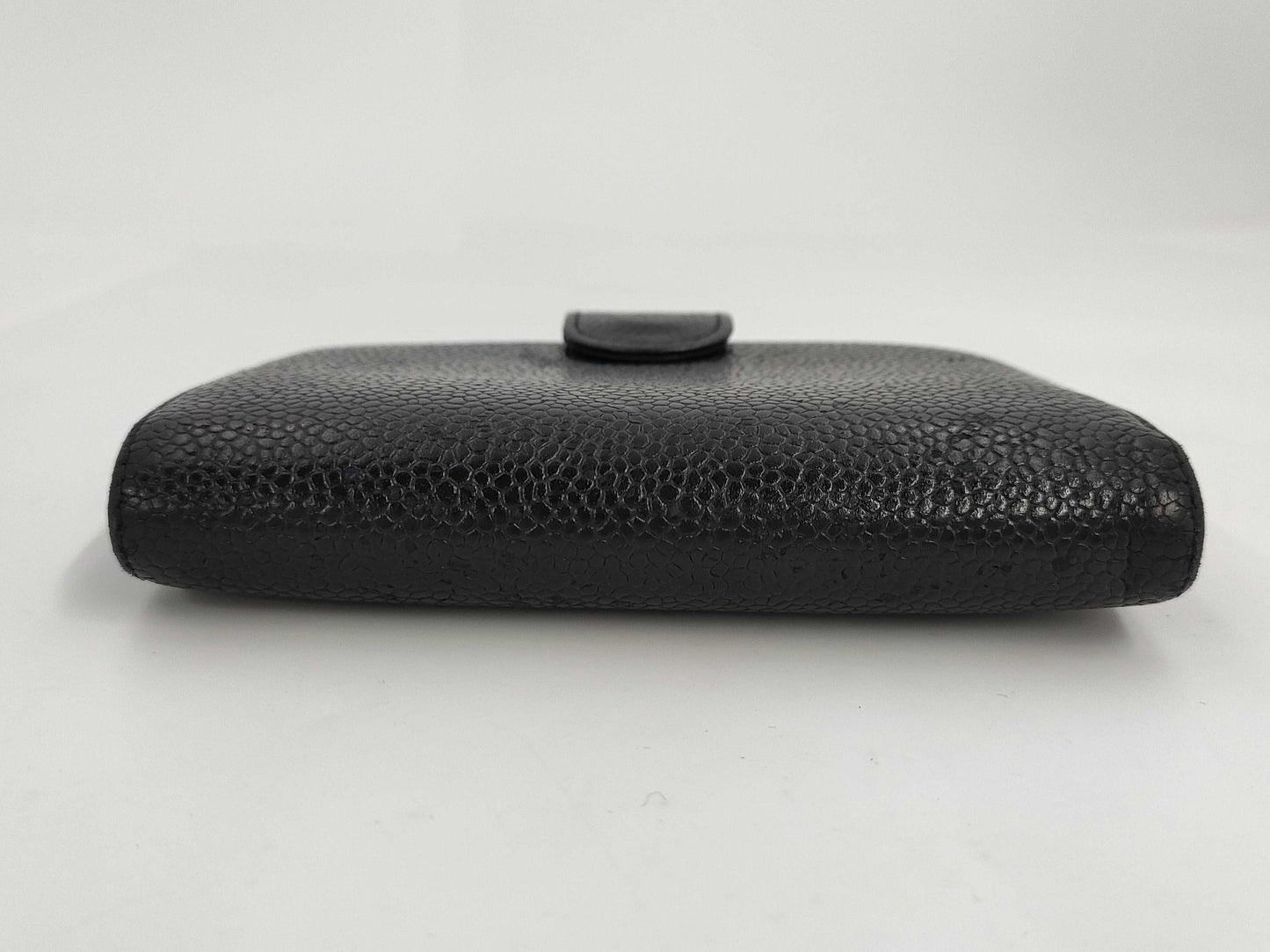CHANEL Caviar Skin Coco Mark Wallet