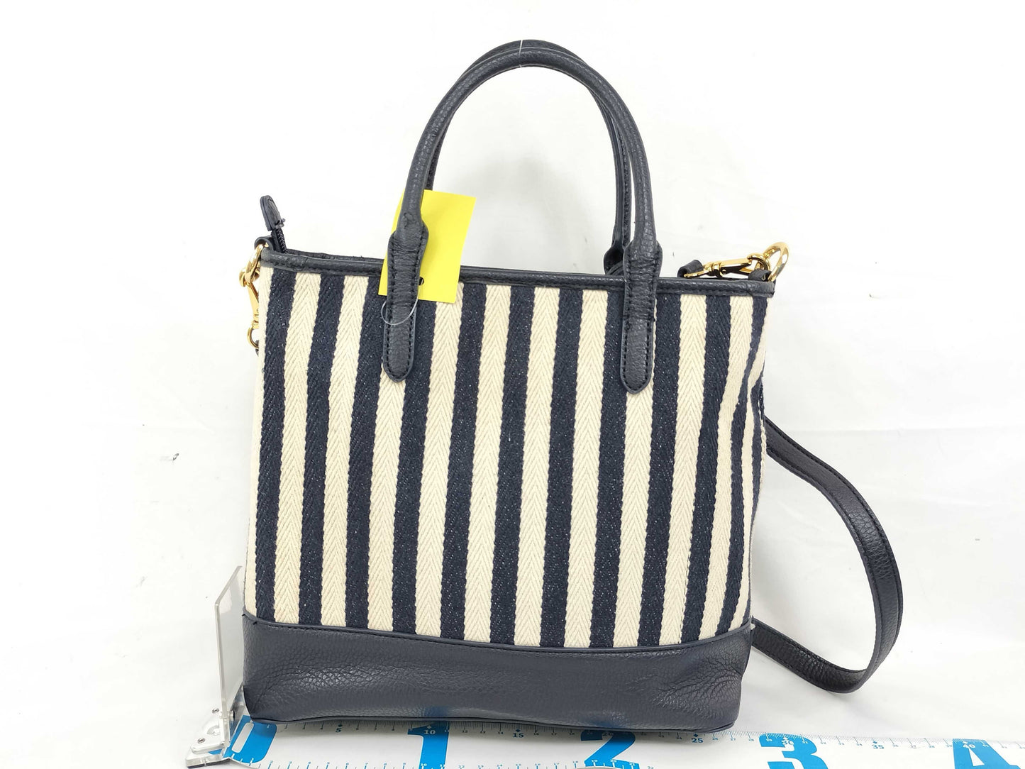 LRL Lauren Ralph Lauren Canvas Stripe 2-Way Handbag