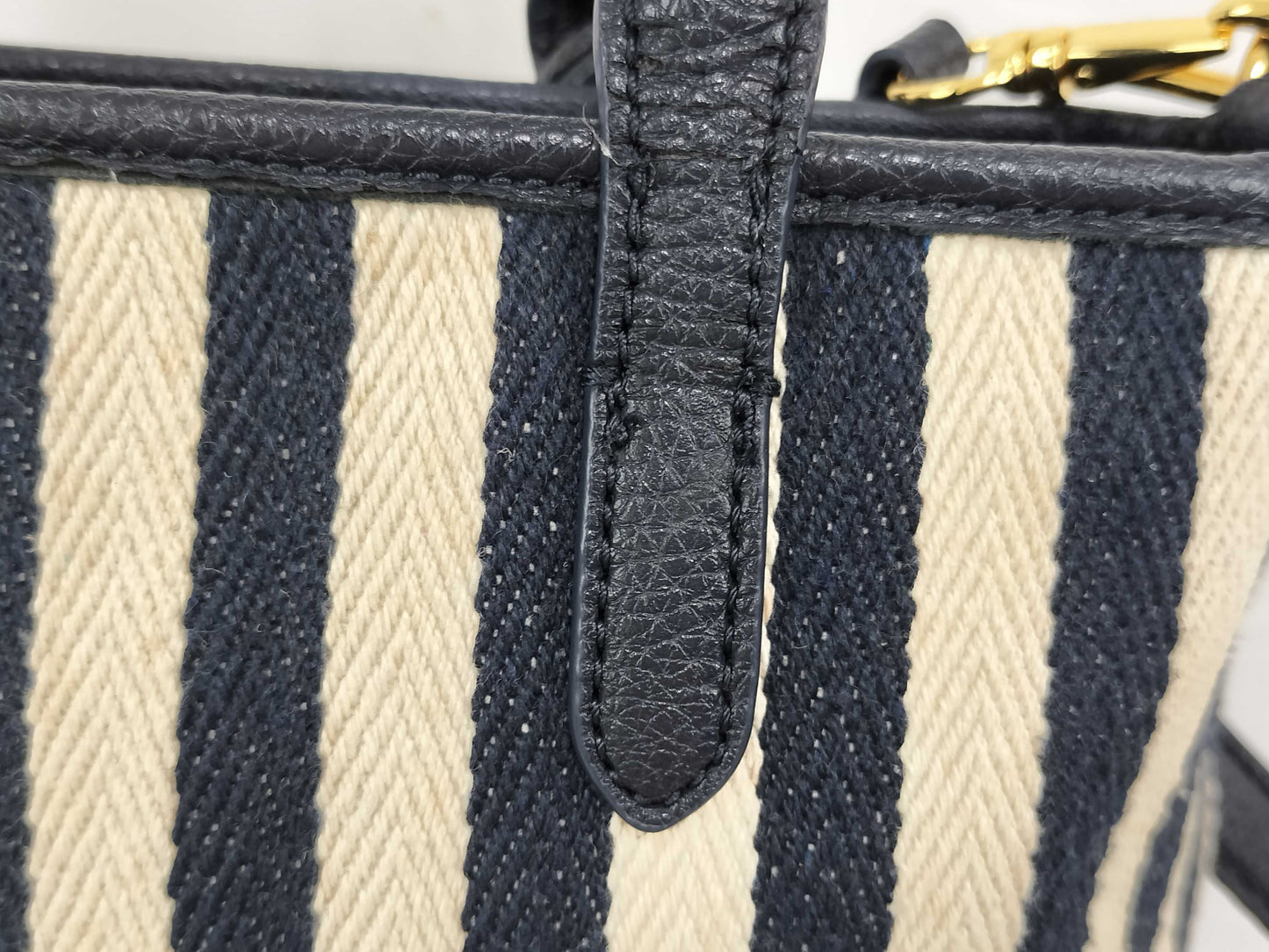 LRL Lauren Ralph Lauren Canvas Stripe 2-Way Handbag