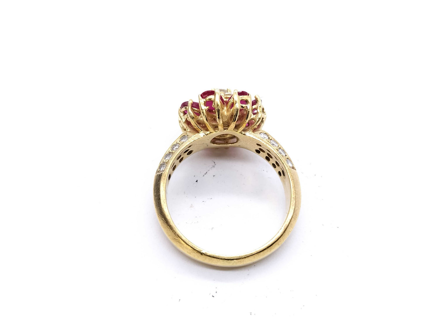 Ponte Vecchio R 1.51ct D 0.59ct K18 6.4g Ring