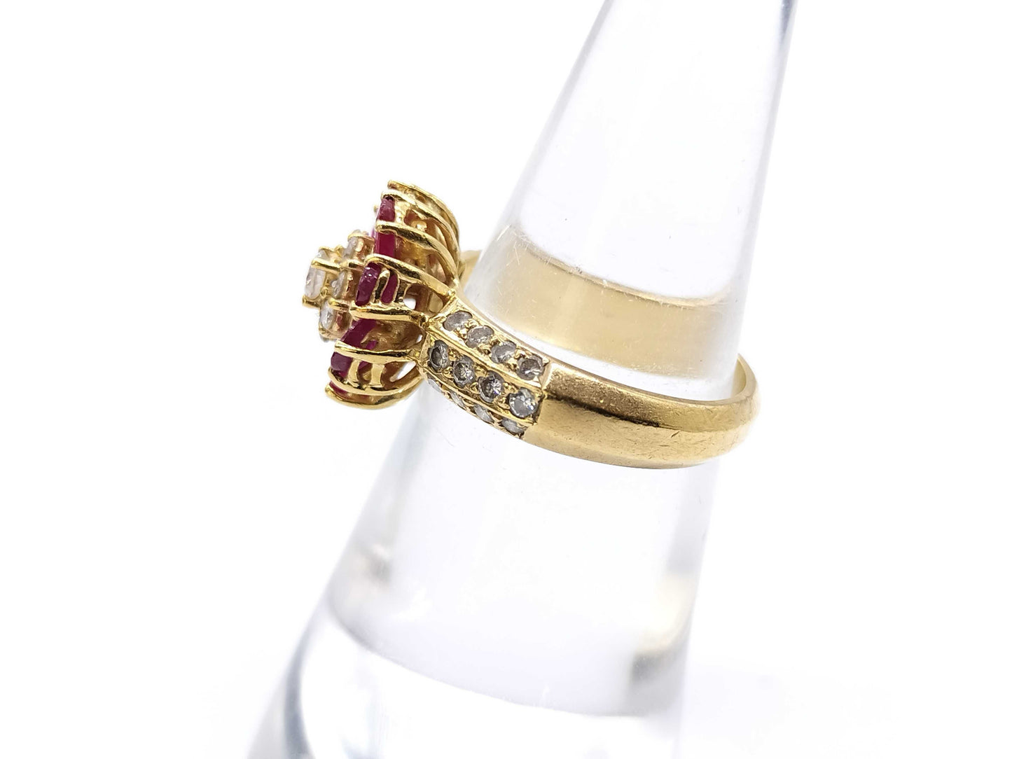 Ponte Vecchio R 1.51ct D 0.59ct K18 6.4g Ring