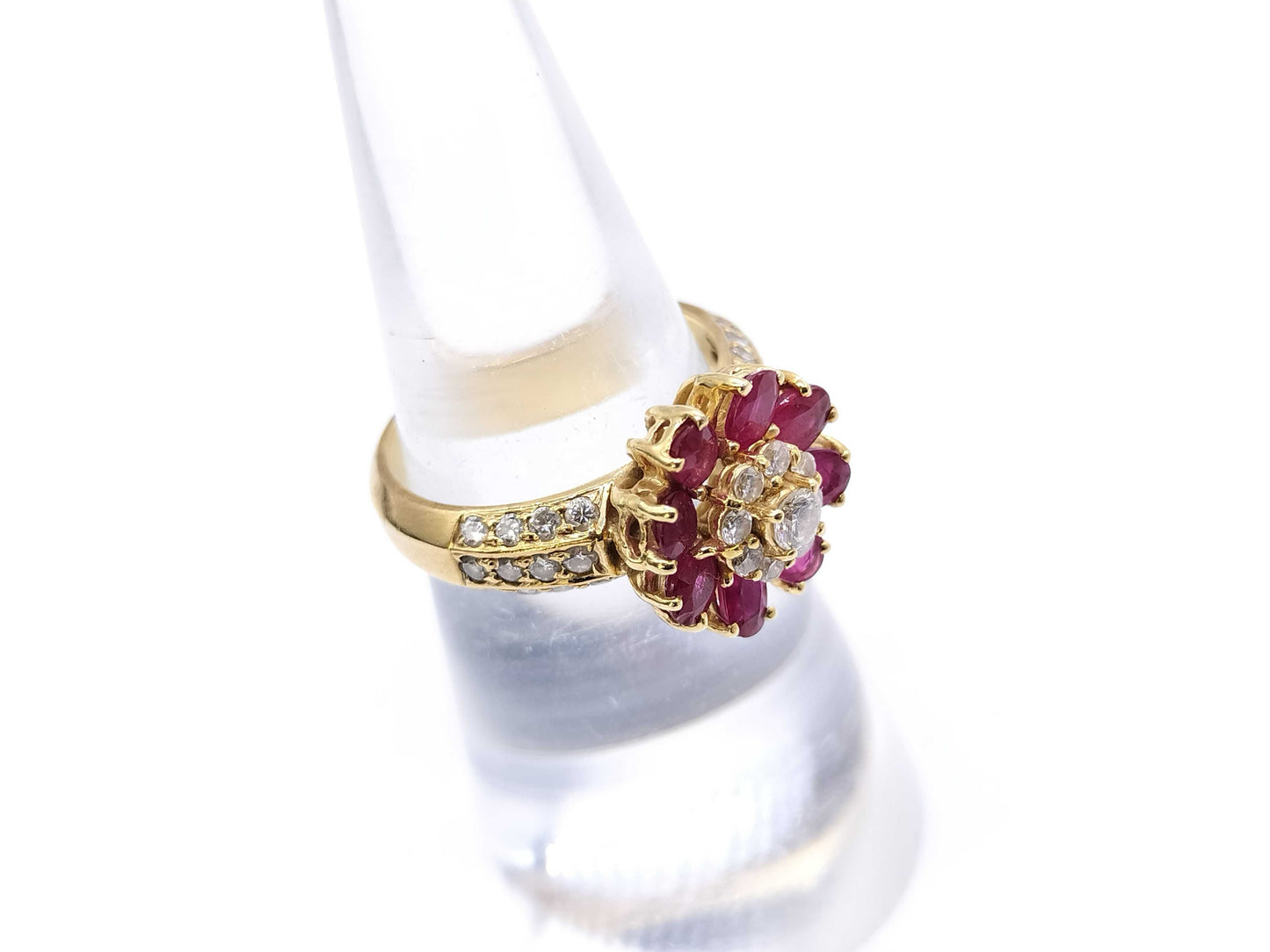 Ponte Vecchio R 1.51ct D 0.59ct K18 6.4g Ring