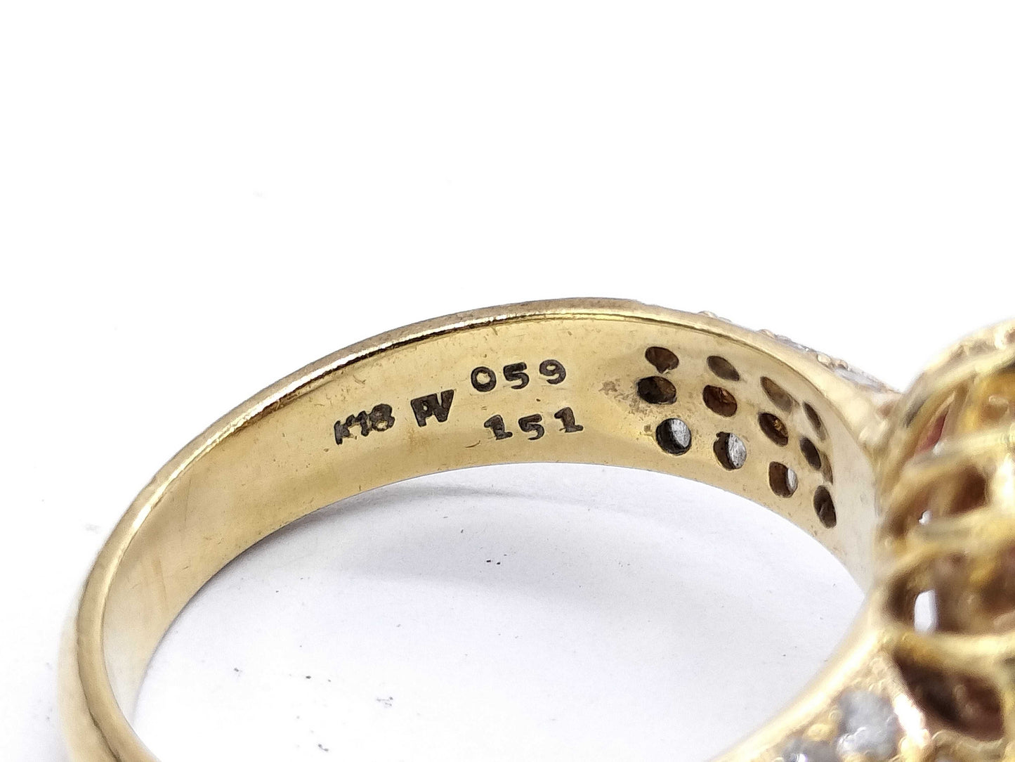 Ponte Vecchio R 1.51ct D 0.59ct K18 6.4g Ring