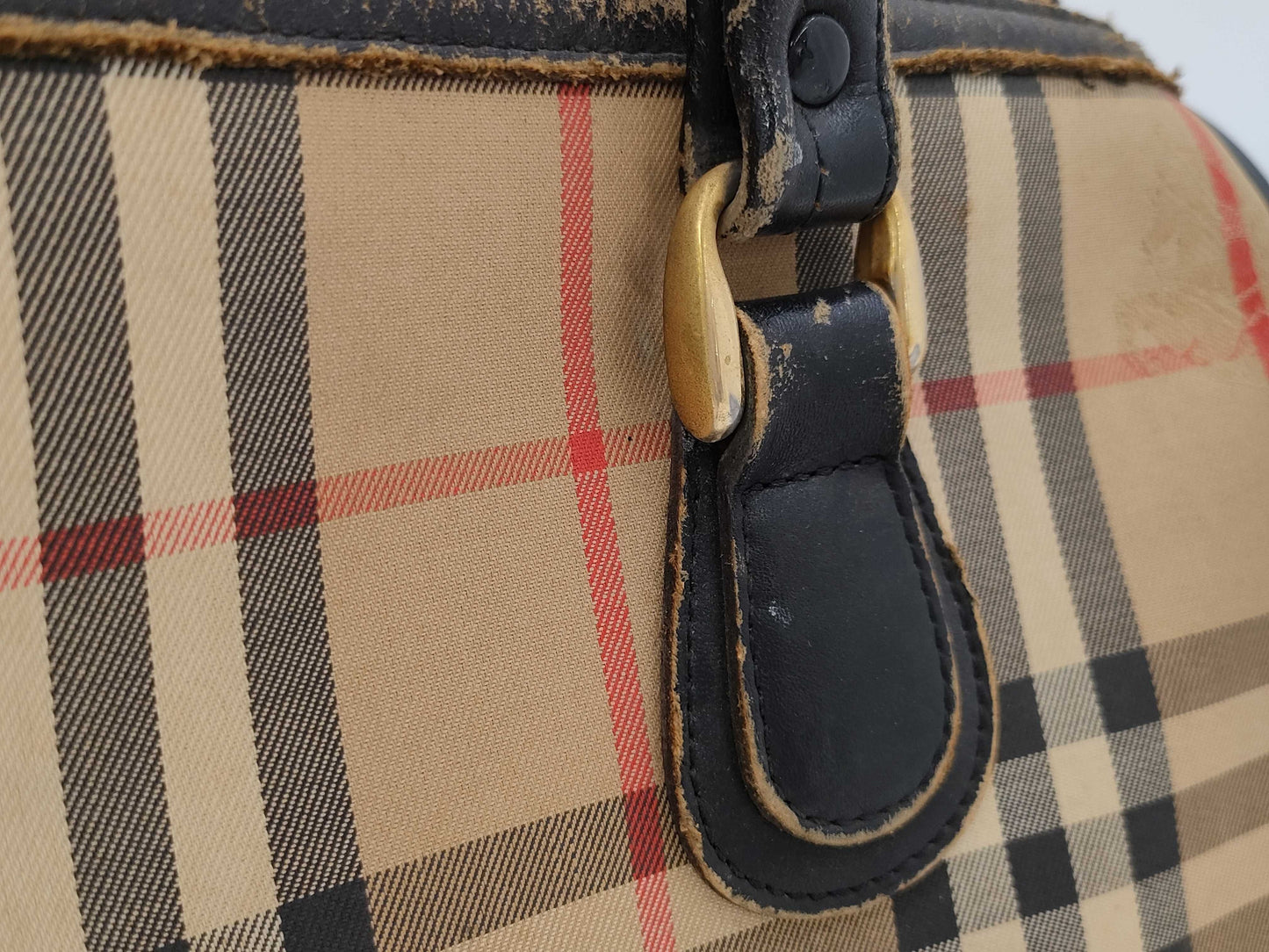 BURBERRY Nova Check Mini Boston Bag