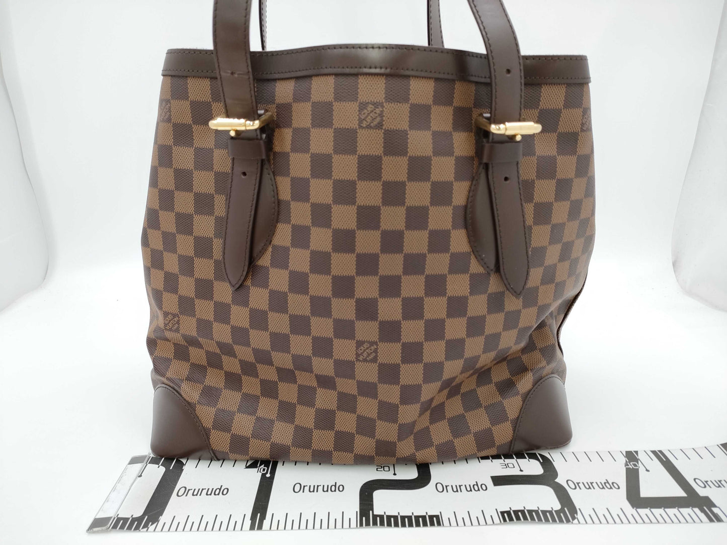 LOUIS VUITTON Damier N51204 Hampstead MM Shoulder Bag with Marker Pen Marks on Pocket